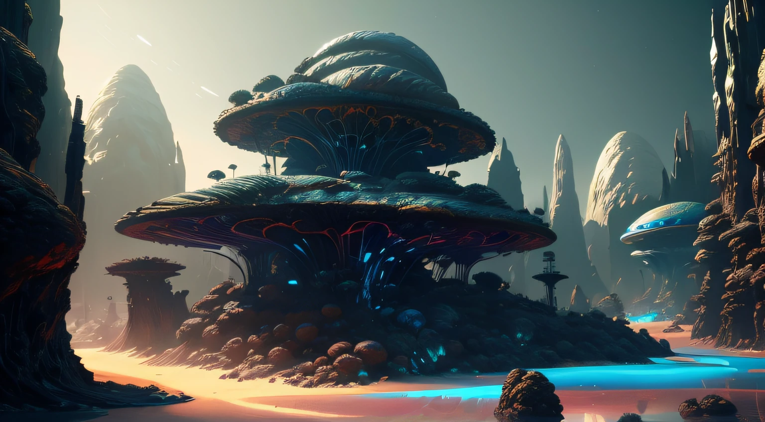 (low contrast ), colorfantasystyle oil on matte canvas, sharp details, the expanse scifi spacescape ceres colony, intricate, highly detailed, digital painting, rich color, smooth, sharp focus, illustration, Unreal Engine 5, 8K, art by artgerm and greg rutkowski and alphonse mucha , art by midjourney
