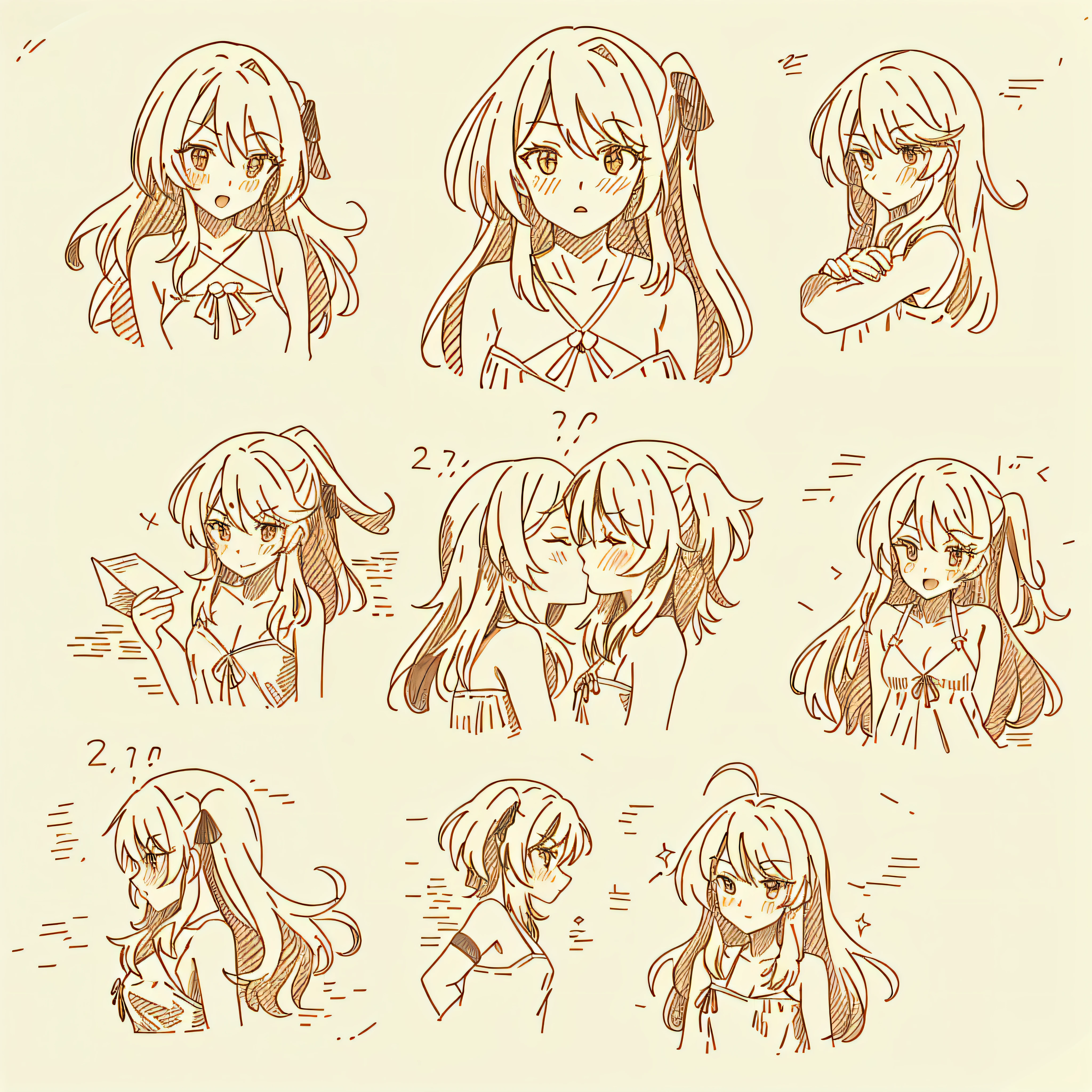 （Comic design），2  girls， Be red in the face， （vred：0.6）， is shy， （tmasterpiece， best qualtiy：1.1）， （sketching：1.1）， Paper， Look at each other， The upper part of the body， Detailed eyes， beachside，2  girls， Be red in the face， （vred：0.6）， is shy， （tmasterpiece， best qualtiy：1.1）， （sketching：1.1）， Paper， Look at each other， The upper part of the body， Detailed eyes，Erotic swimsuit ，beachside，Kiss，Trash fish，