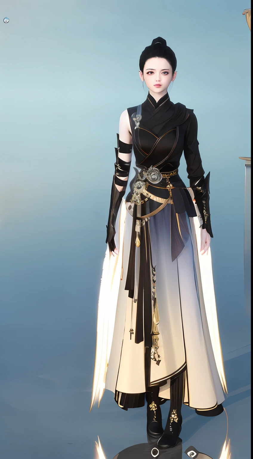 1 woman(beauitful face)、Full body standing painting,独奏,Transparent background,Game character costume design,Gradient skirt、symmetric beauty,Full of design,high detal,cinematic colorgrade,Ultra photo realsisim,Digital SLR,white backgrounid,Ultra-high resolution,Sharp focus,tmasterpiece,hdr,8K,(The is very detailed的 CG unified 8k 壁纸)