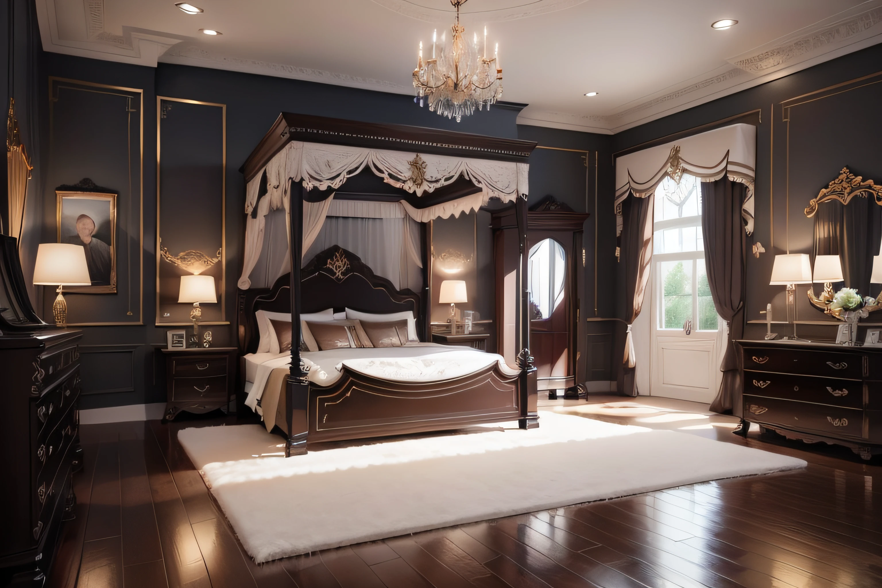 Dark brown luxury bedroom