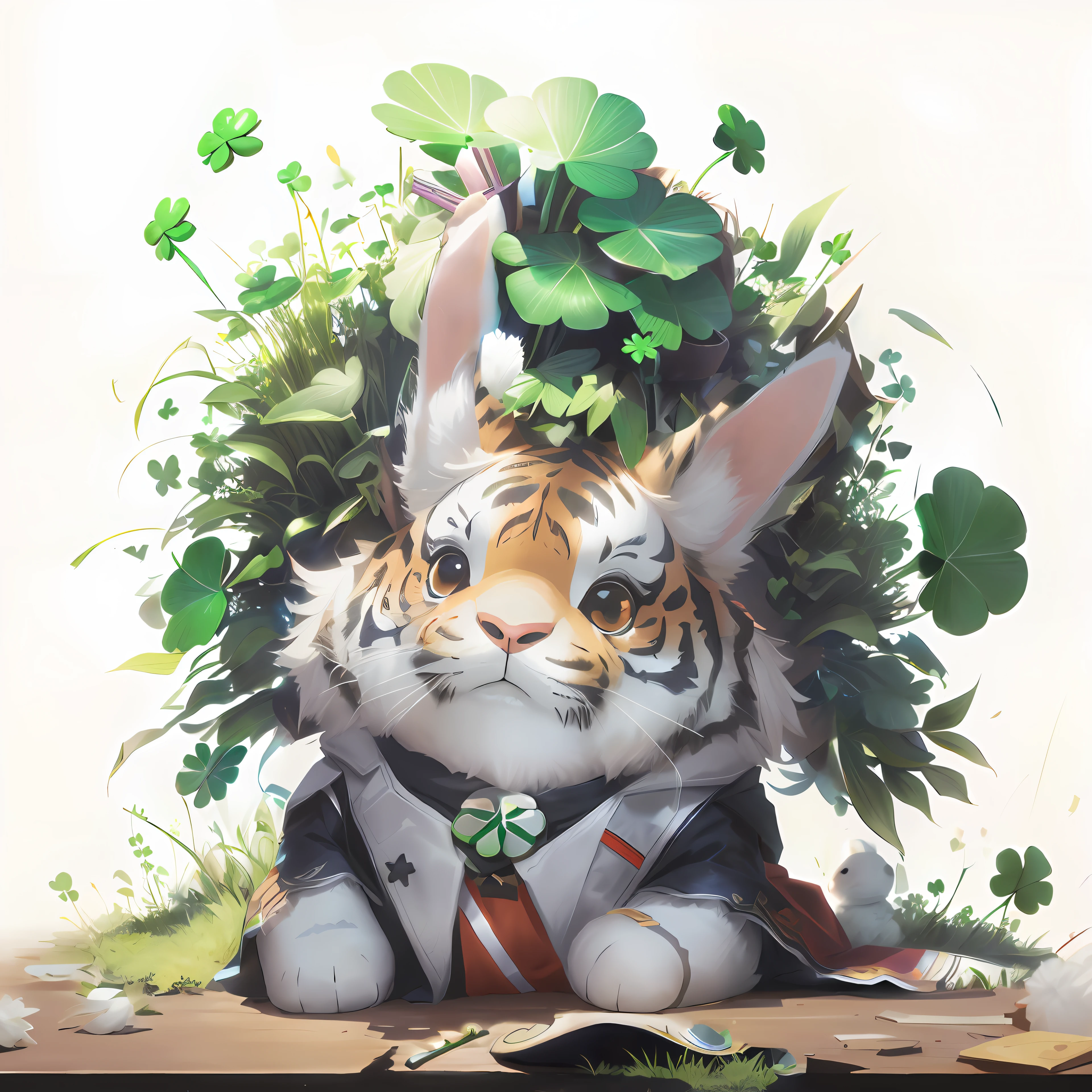Robe,four-leaf clover,Lucky grass,Clover buttons,Lucky grass buttons,verdure,Gemstone luster