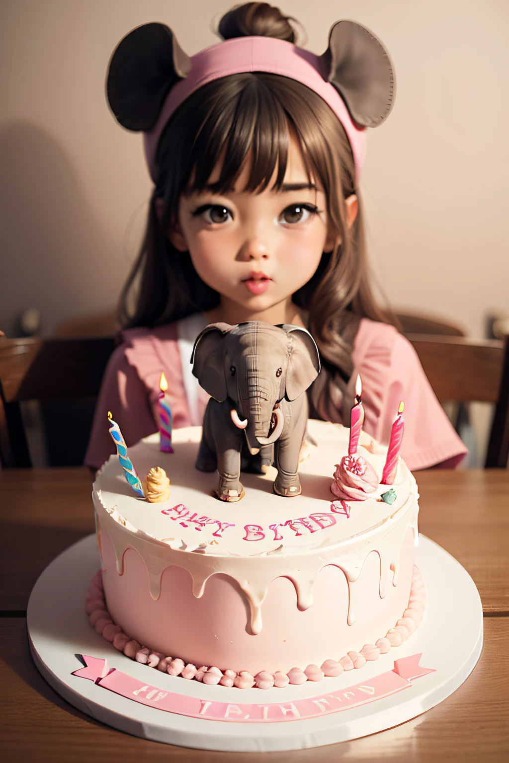 Elephant and cute birthday cake