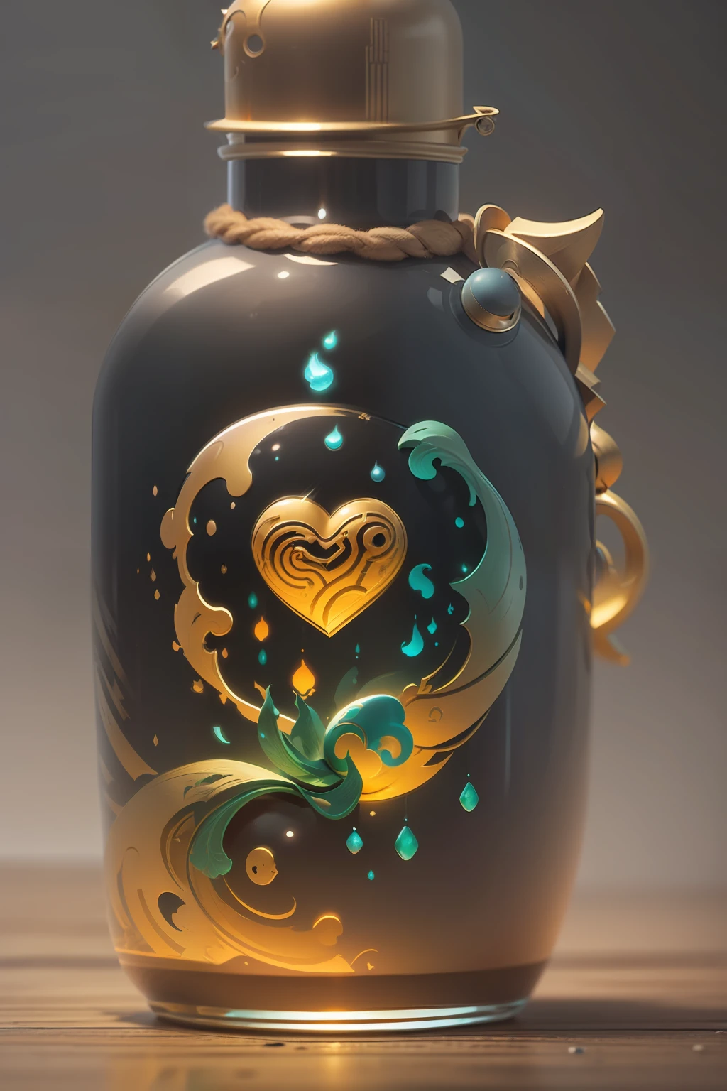 game icon institute, game icon, bottle, no humans, heart, black background, still life, simple background, light particles, sparkle,