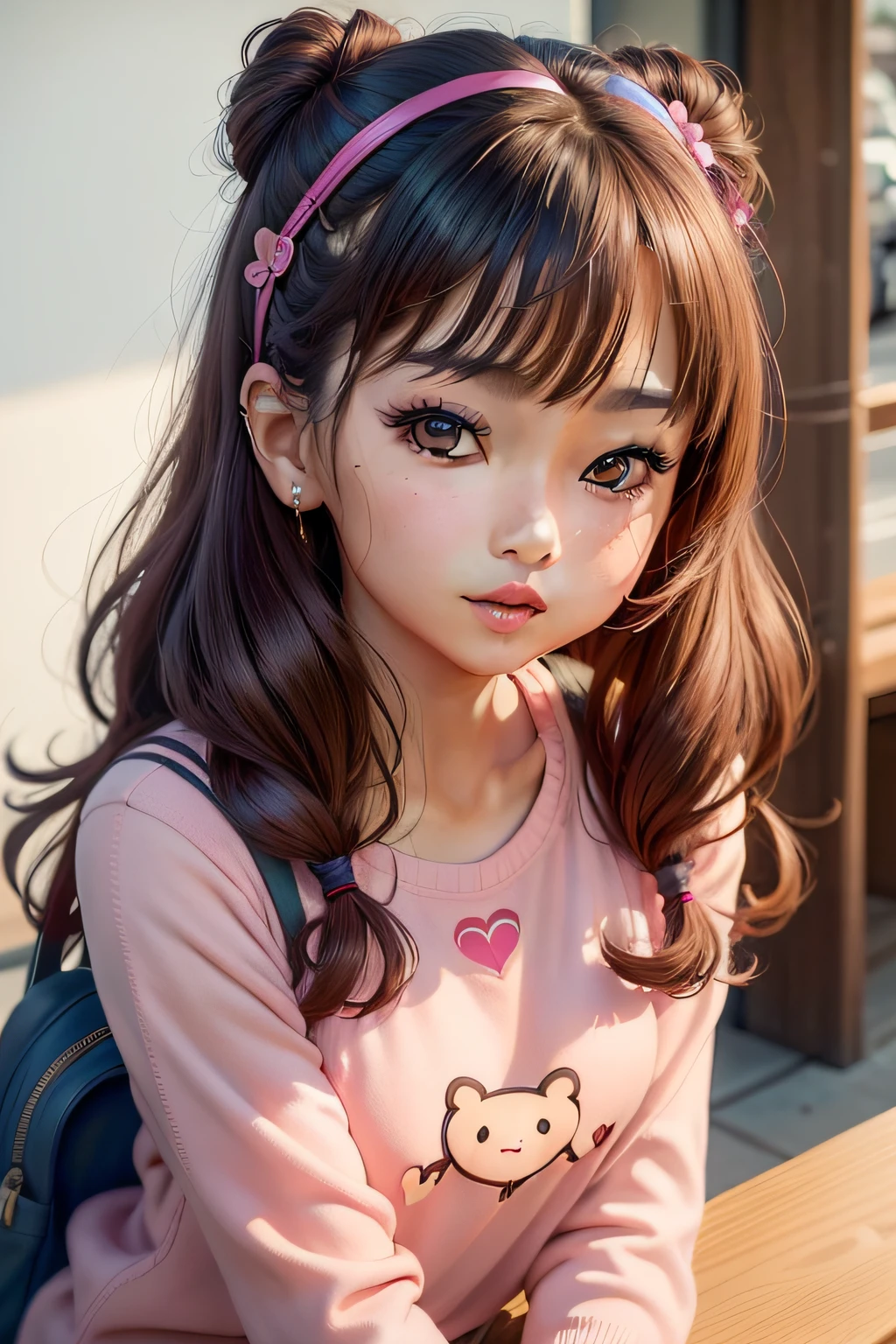 Close up of a girl with a heart on her nose, ulzzangs, Larisa Manobal, sakimichan, small heart - shaped face, chiho, Lalisa Manoban in blackpink, shikamimi, cute - fine - face, full heart - shaped face, sakimichan