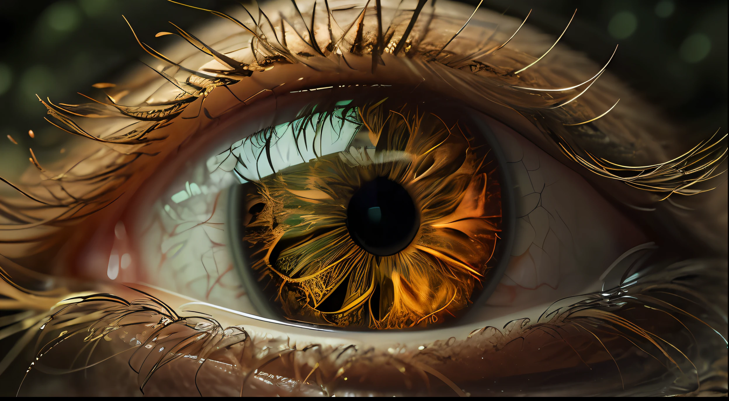 there is a close up of a person's eye with a lot of hair, highly realistic digital art, ultra-detailed digital art, ultra detailed portrait, ultra detailed digital art, hyperrealistic digital art, hyperrealism. fantasy 4k, ultra-realistic digital art, ultra realistic digital art, ultrarealistic digital art, hyperdetailed eyes, close - up portrait shot