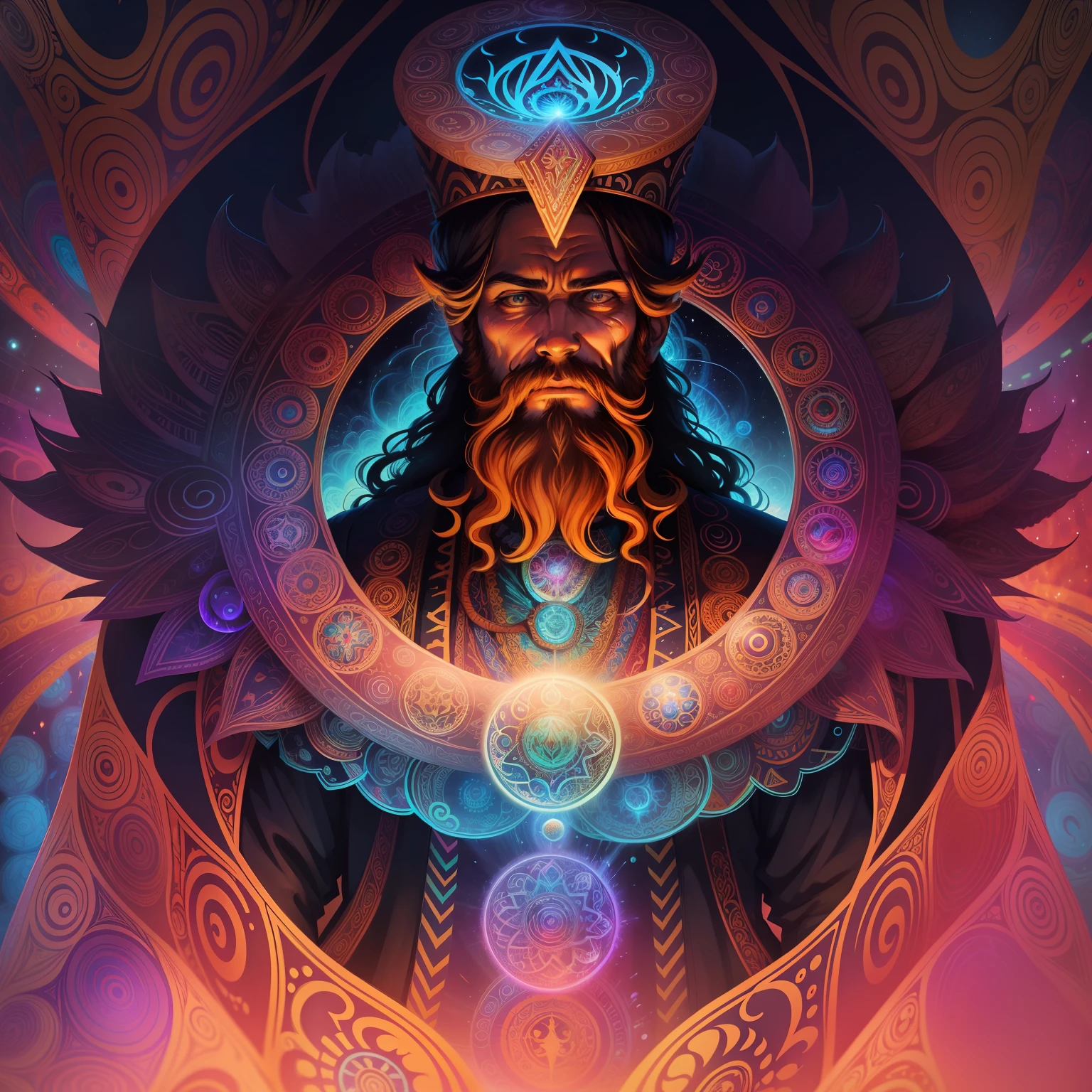 beard, visionary art style, psychedelic organic shaman, psytrance artwork, dan mumford and alex grey style, highly detailed visionary art, epic shamanic dmt art, visionary art, shamanic poster ??? art, psychedelic illustration, elemental guardian of life, an interdimensional being, god of time and space