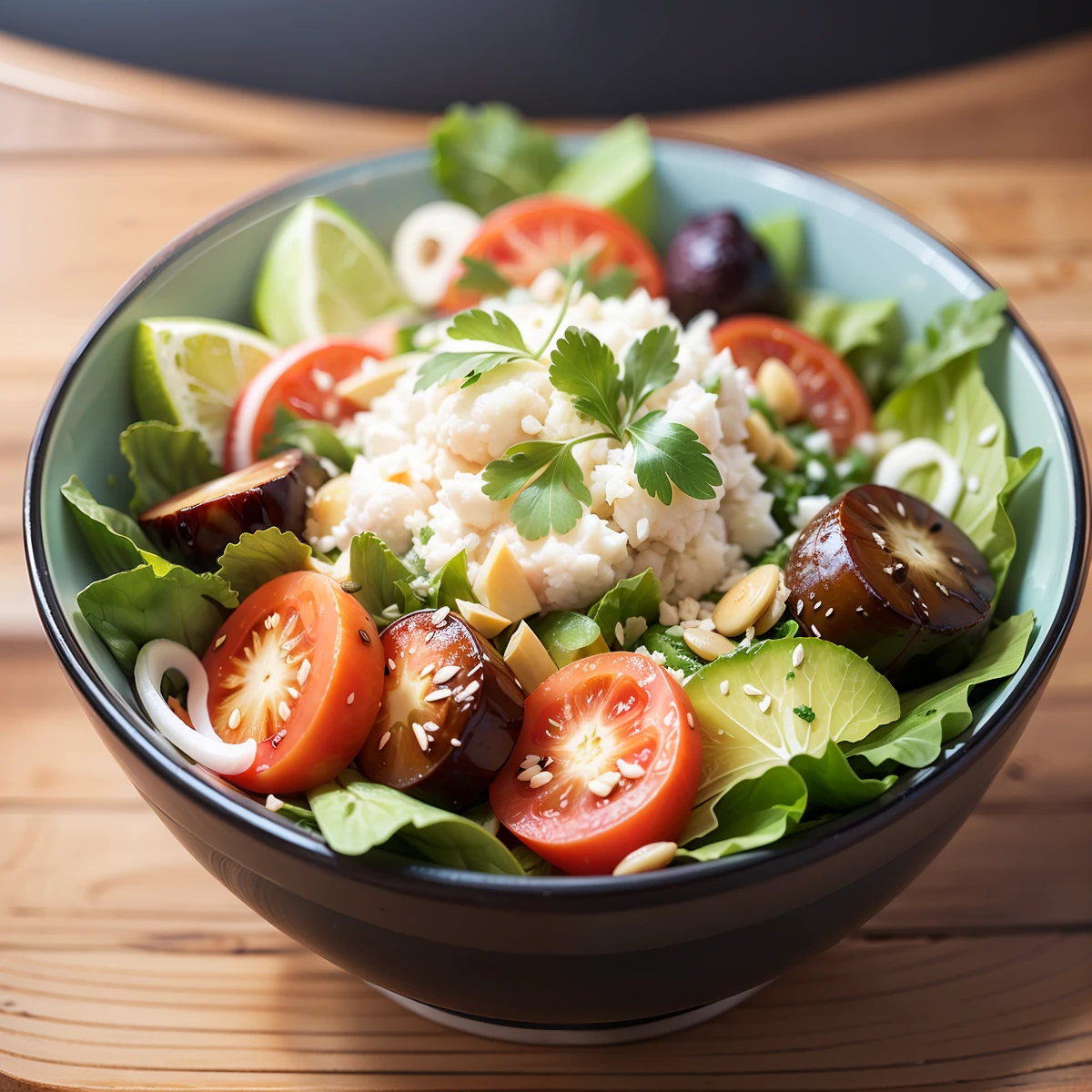 A bowl of vegan salad, with appetite, with temperature --auto --s2