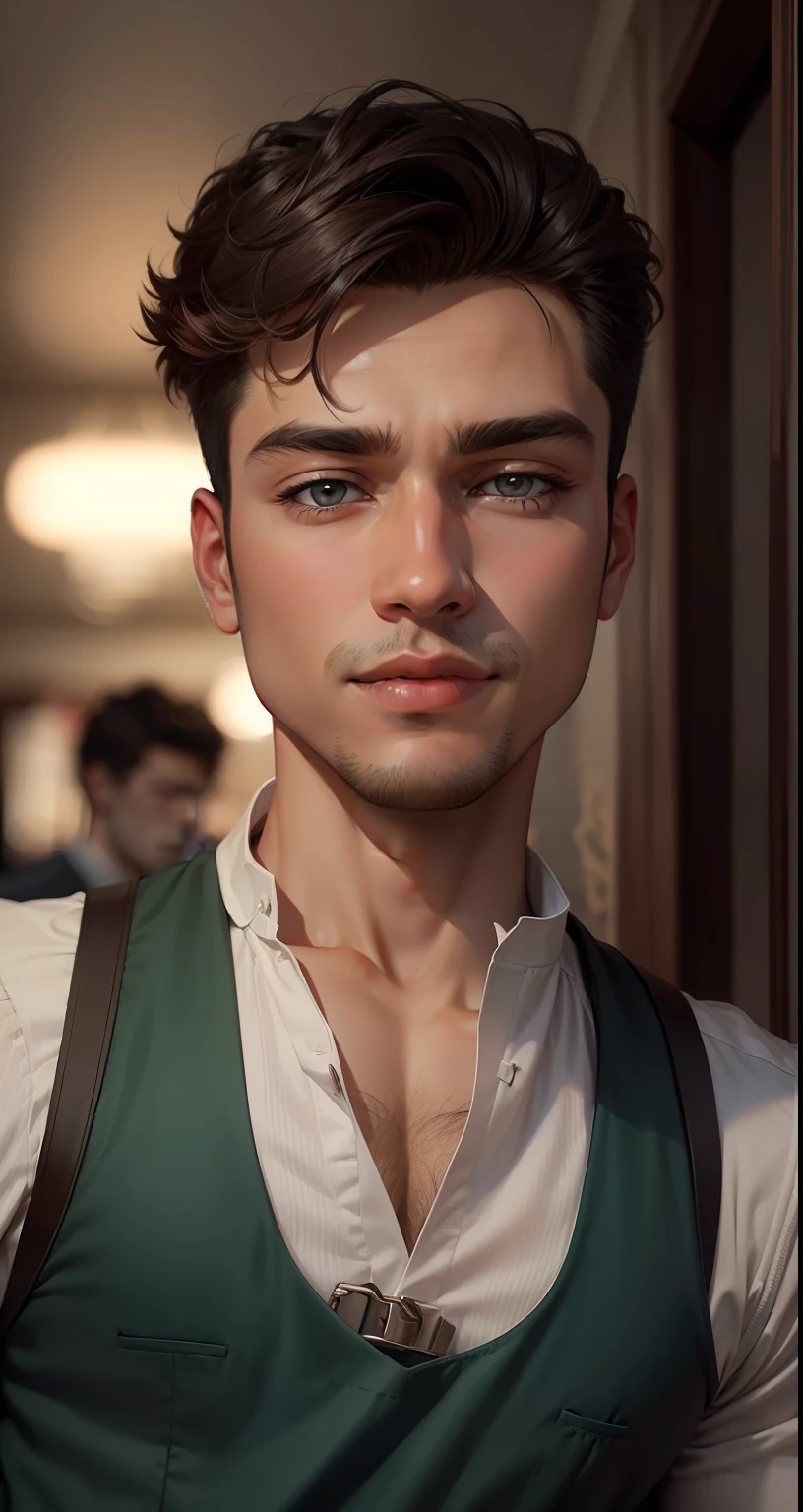 Background change handsome boy geming dress
