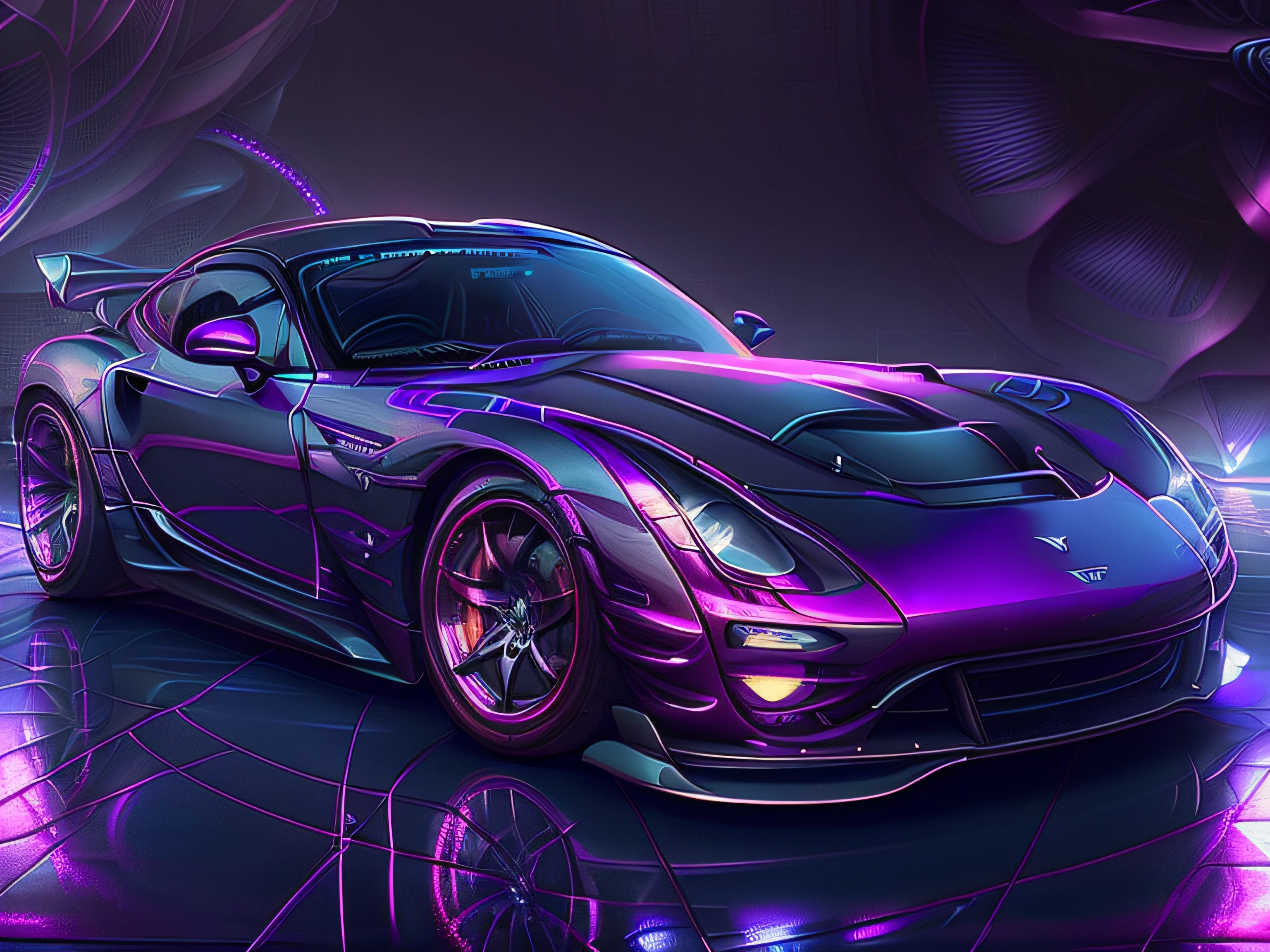 a close up of a purple sports car on a black background, a tvr sagaris, raytraced render, blueshift render, octane highly render, 3 d render n - 9, octane renderer”, ((((octane render, airbrush render, raytraced realistic, 3d render”, octane render.:1, 8k octane rendered, ((octane render