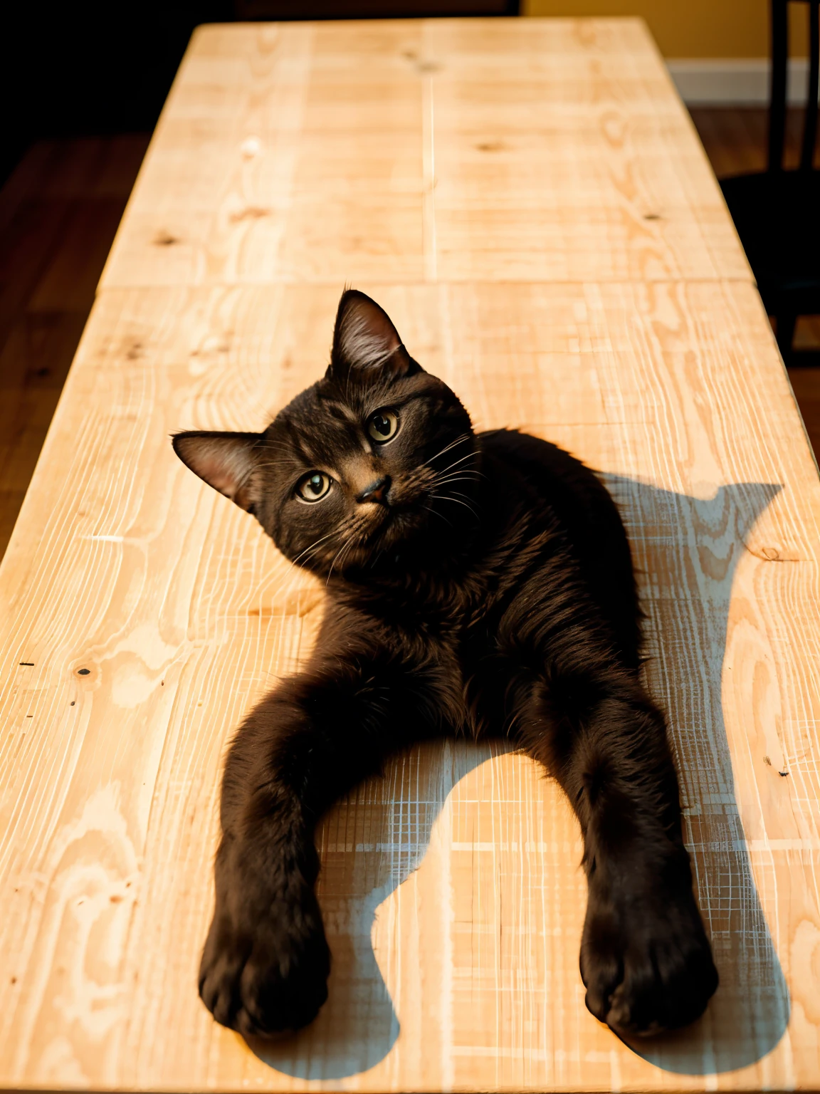 Cat's paws are displayed on the table