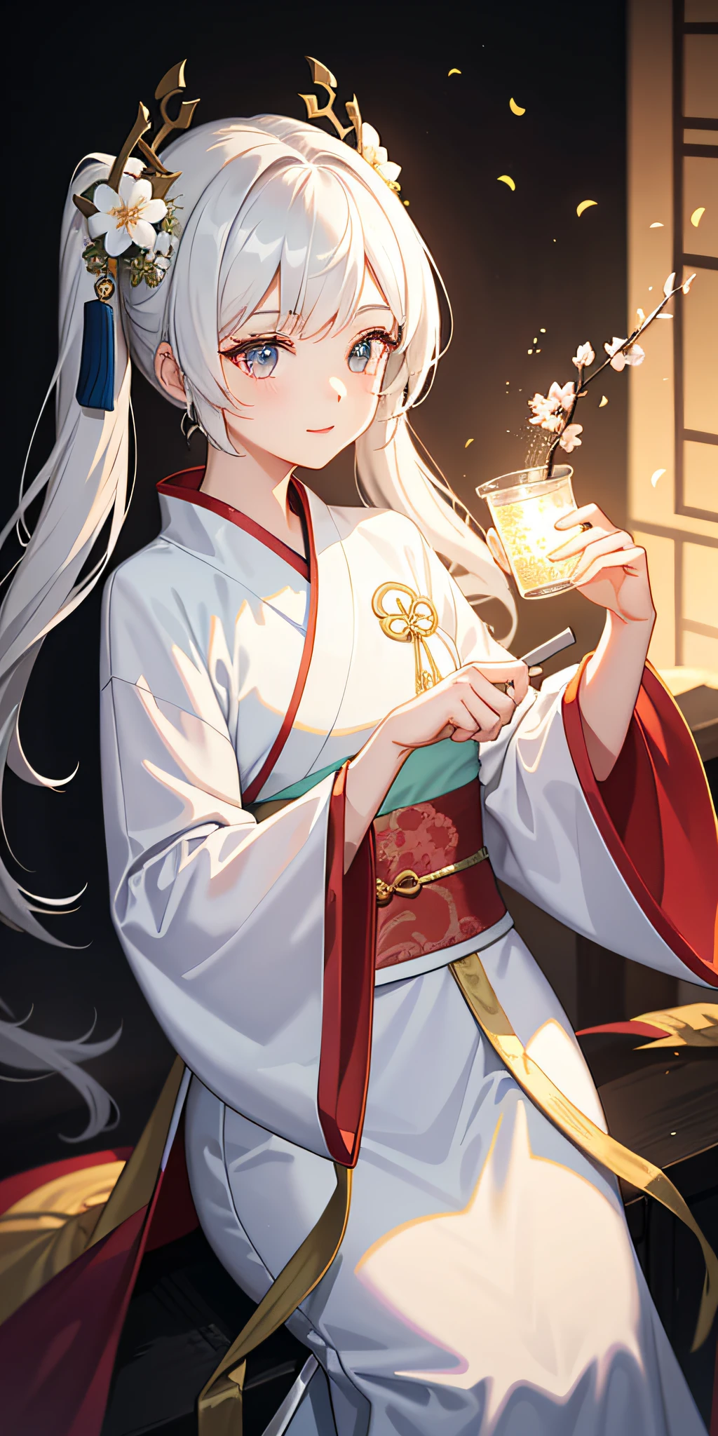 1girl, (hanfu), glowing, sidelighting, wallpaper,