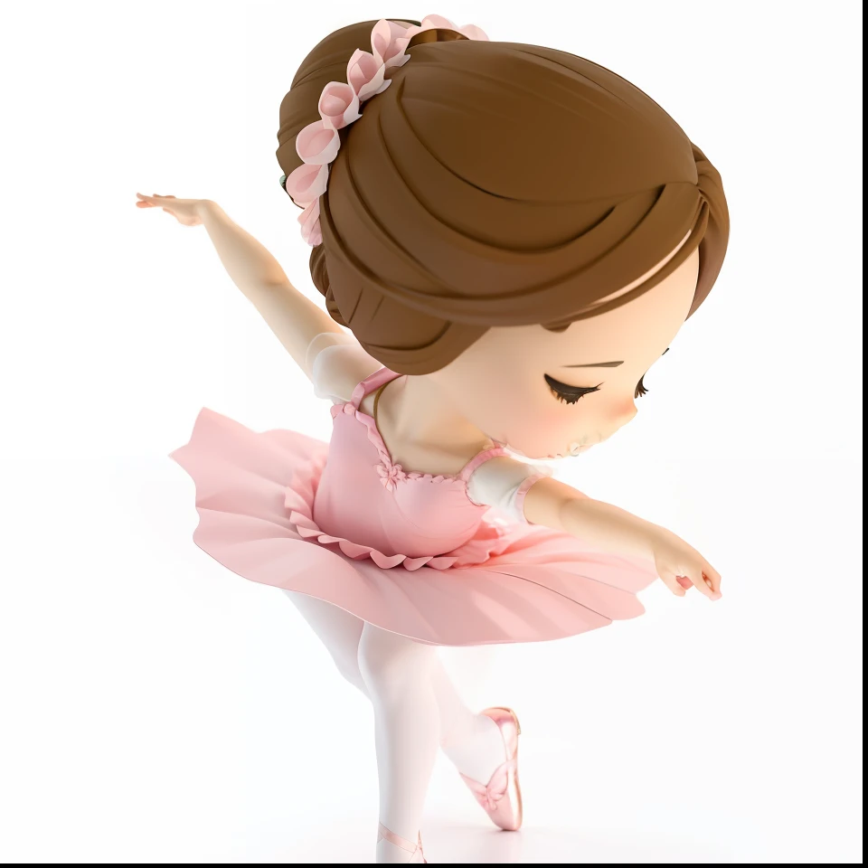BAILARINA, 3D, DESENHO, BONECA, BALLET, BRINQUEDO, BALLERINA DANCING BALLET, QUALIDADE PERFEITA, sharp strokes, Sharp hands, FOTO ALTAMENTE DETALHADA, SAIA DE TULE ROSA, VESTIDO ROSA