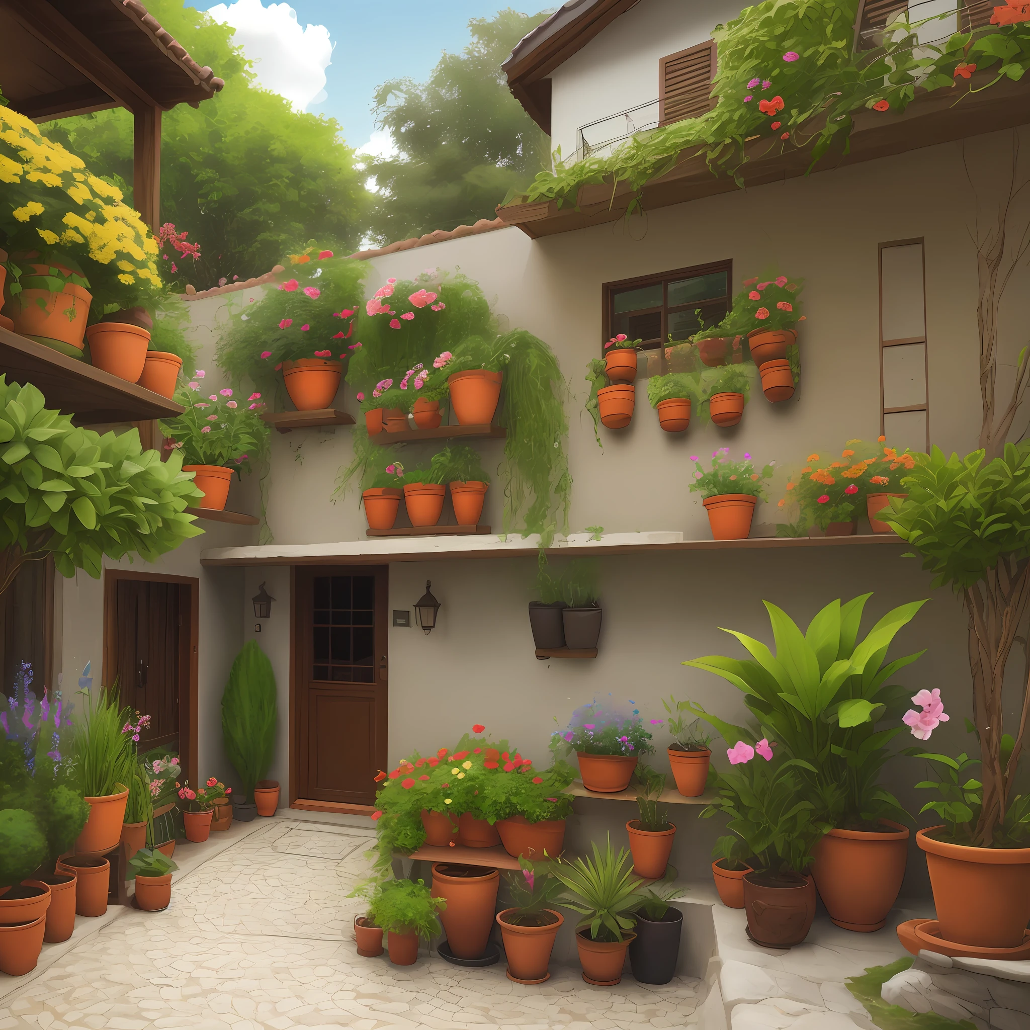 Flores , vaso, jardim , varanda , janela