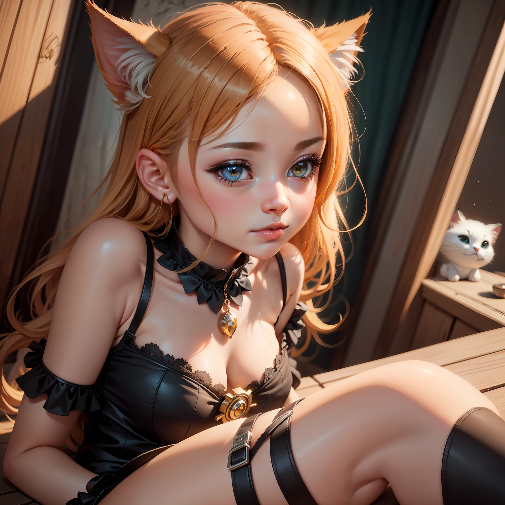 A close-up of a strappy, adorable digital art, cute beautiful, Cute detailed digital art, Cute cartoon, uma linda princesa, beautiful lovely, Realistic cute girl painting, Cute cartoon character, very beautiful cute catgirl, Cute anime girl, Cute and lovely, digital art picture, Cute girl, lovely digital painting, beautiful digital art