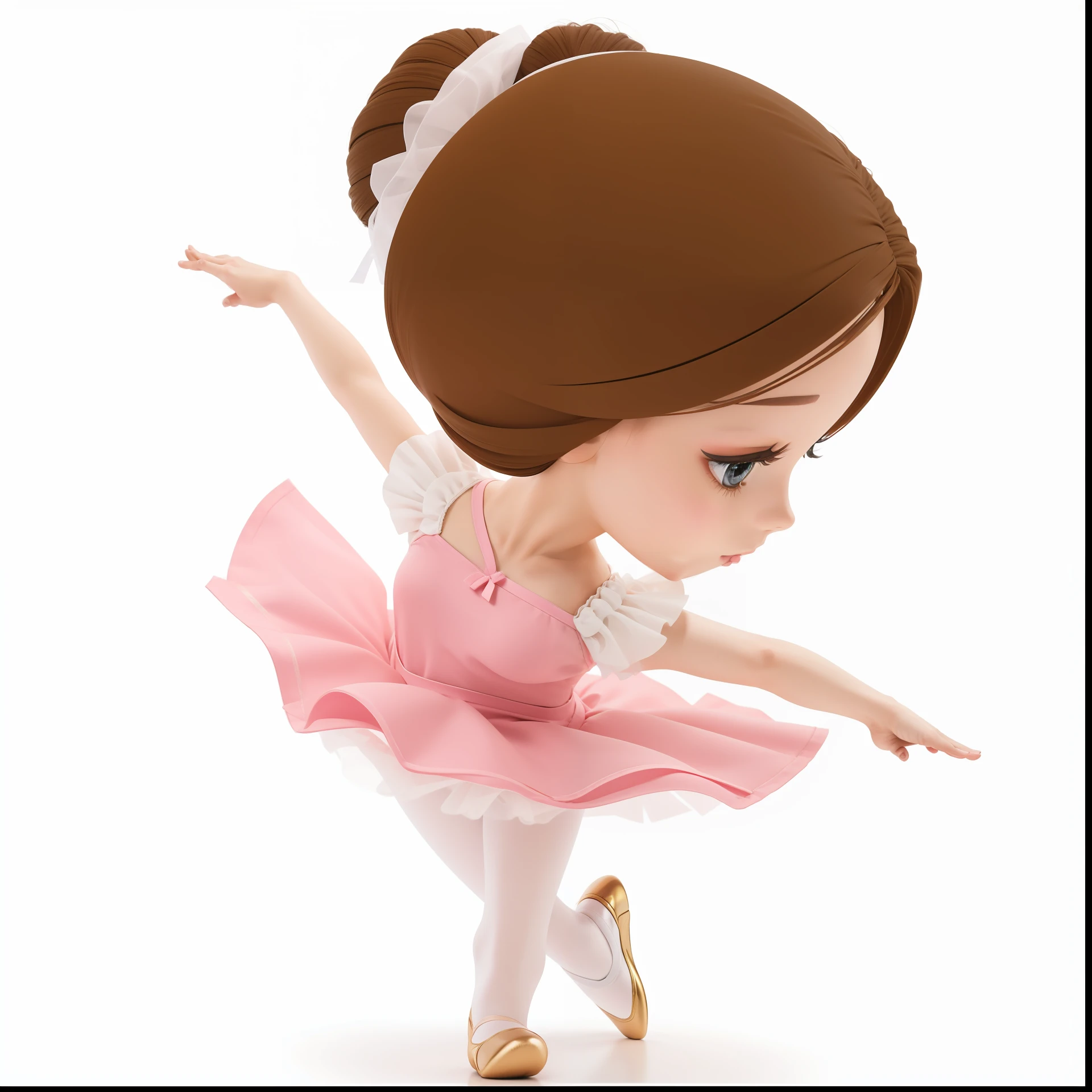 bailarina, ..3d, desenho, boneca, BALLET, Brinquedo, dancer DANCING ballet, qualidade perfeita, sharp strokes, Sharp hands, foto altamente detalhada, rosa, refazer boca