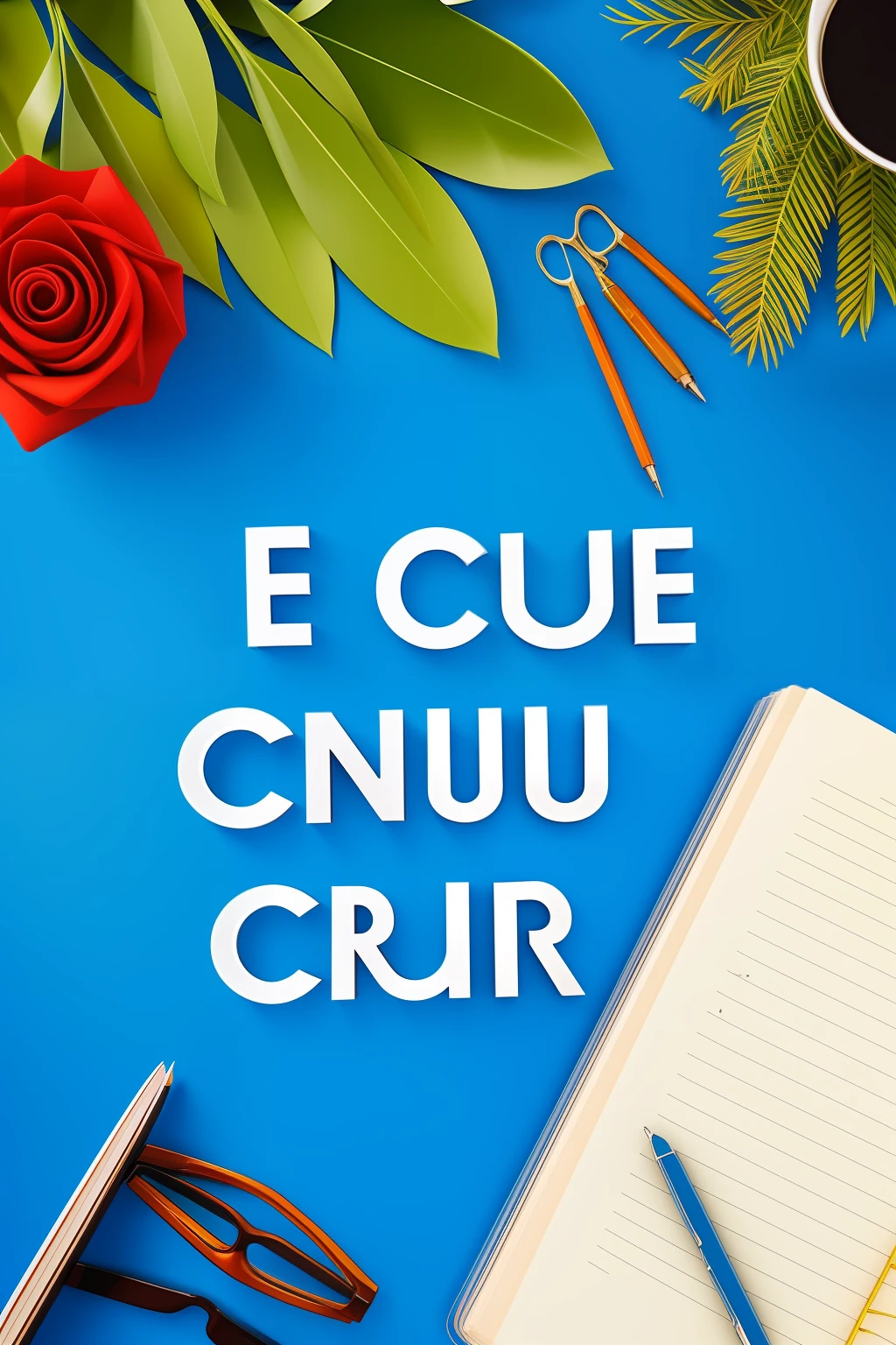 CRIE UMA CAPA 3D COM BACKGROUND AZUL E FONTE BRANCA, WITH THE PHRASE WRITING COURSE FOR E-BOOK