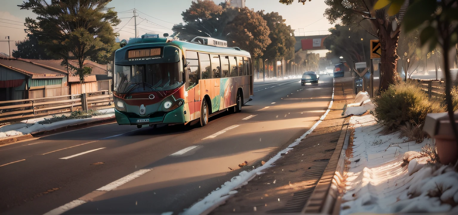 futuristic bus, brancos de fundo, Corpo Steampunk, detalhes intrincados, Magnificent, cinemactic, high resolution, 4k,