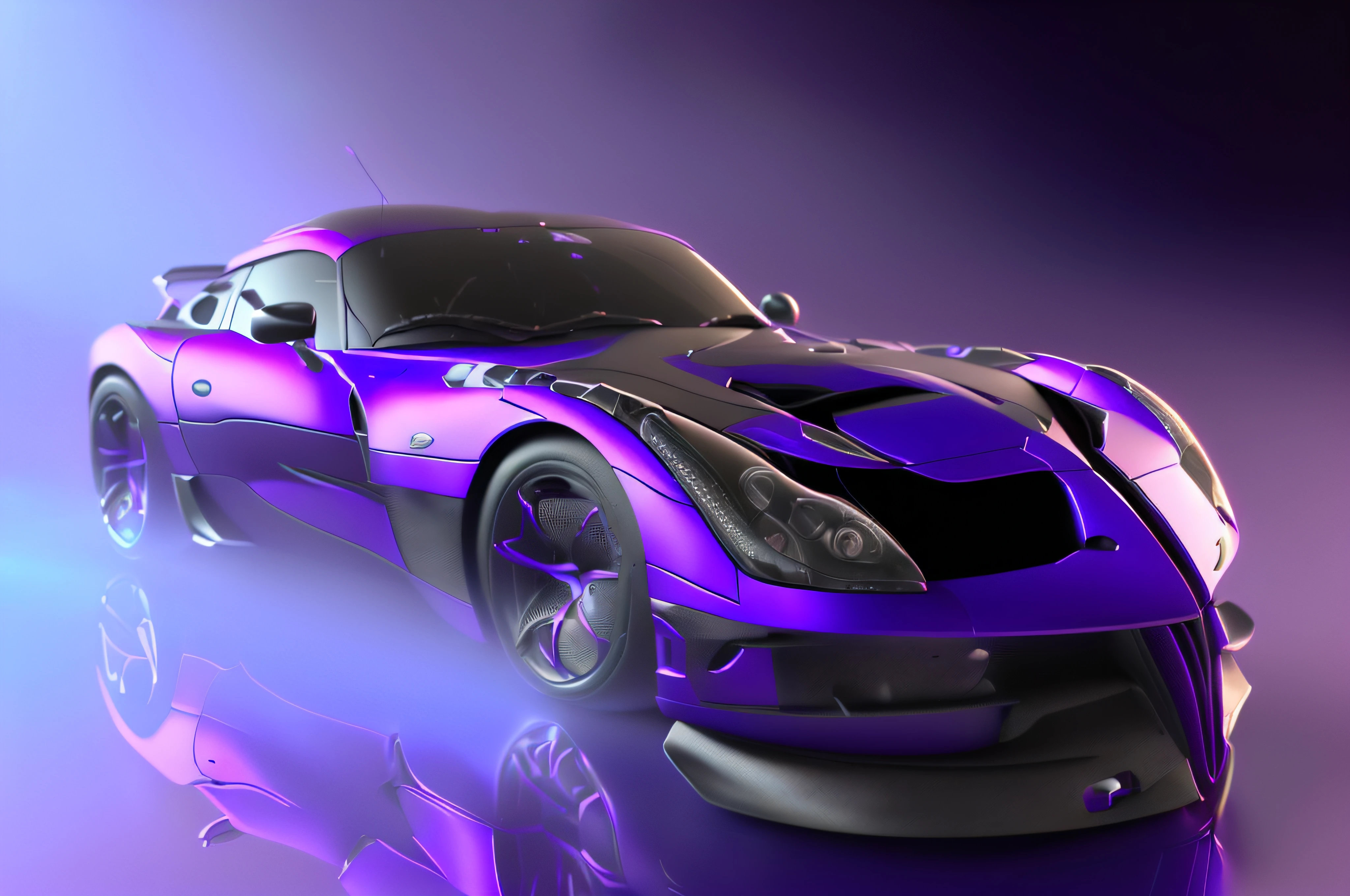 a close up of a purple sports car on a black background, a tvr sagaris, raytraced render, blueshift render, octane highly render, 3 d render n - 9, octane renderer”, ((((octane render, airbrush render, raytraced realistic, 3d render”, octane render.:1, 8k octane rendered, ((octane render