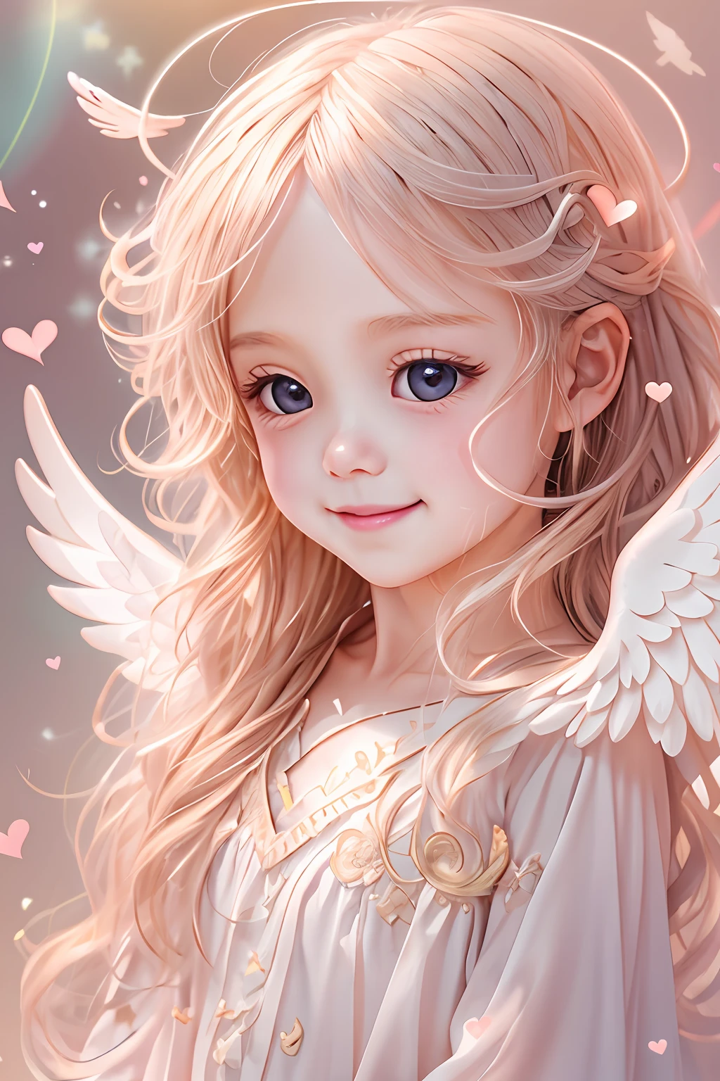 Blessings of Angels､Bright background、heart mark、tenderness､A smile、Gentle､Baby Angel