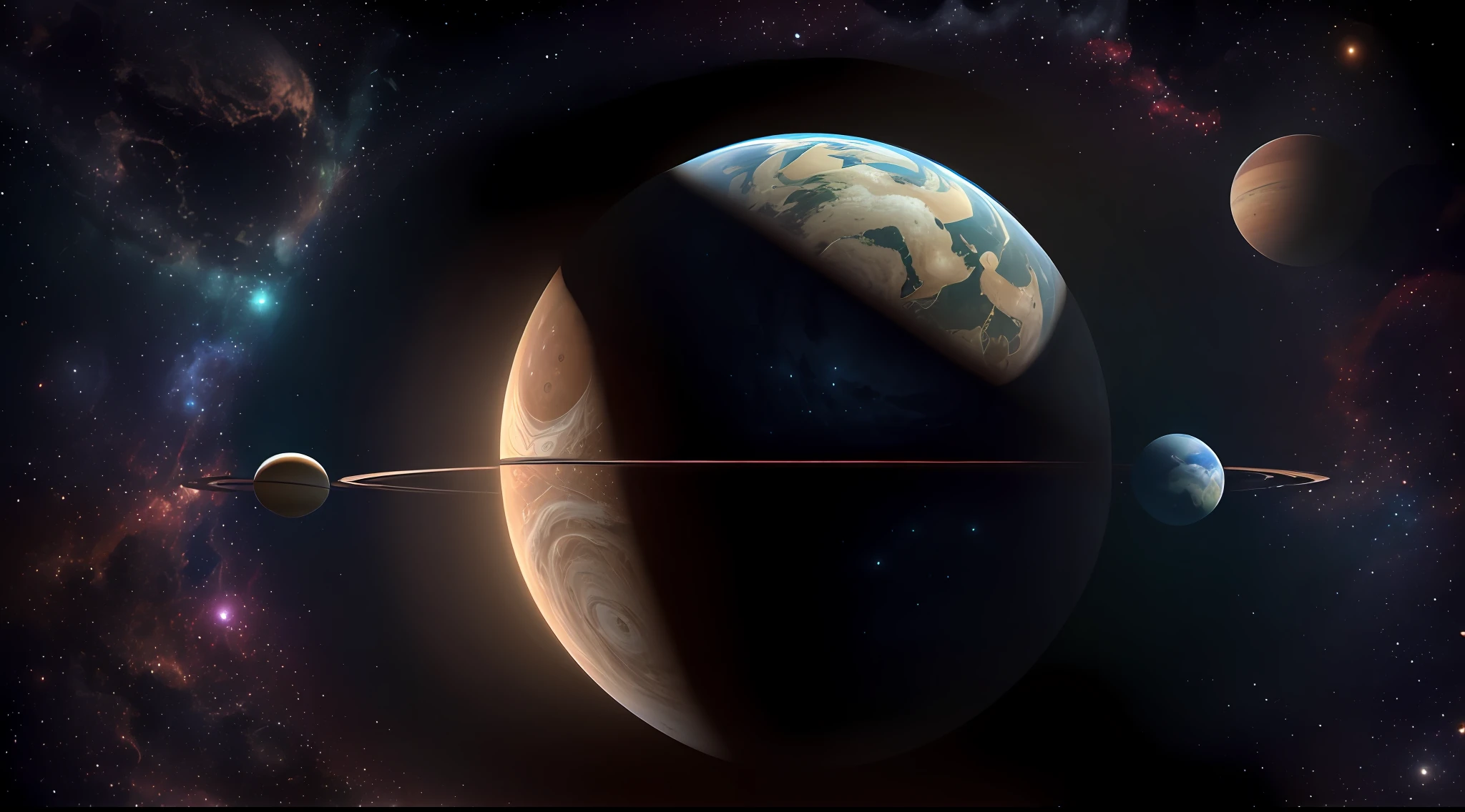 Large and small aliens inside the planets