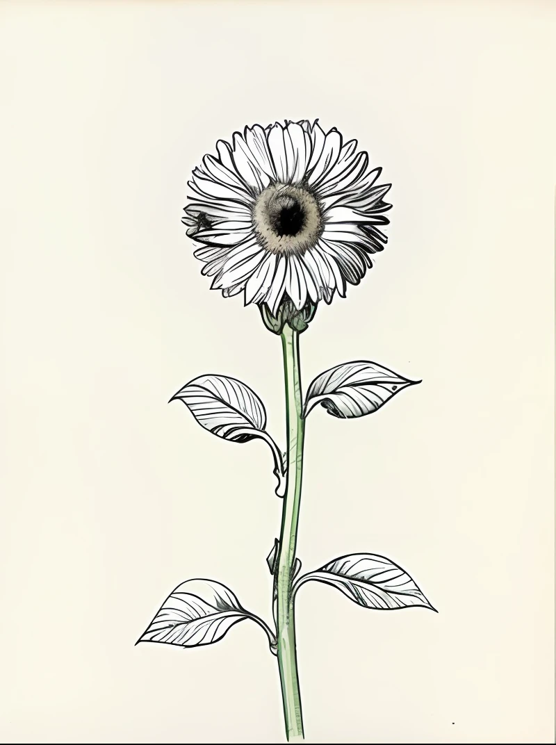 a drawing of a flower with an eye on it