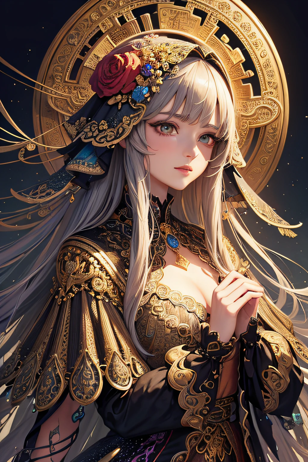 (masterpiece, top quality, best quality, official art, beautiful and aesthetic:1.2), (1girl), extreme detailed,(fractal art:1.3),colorful,highest detailed
