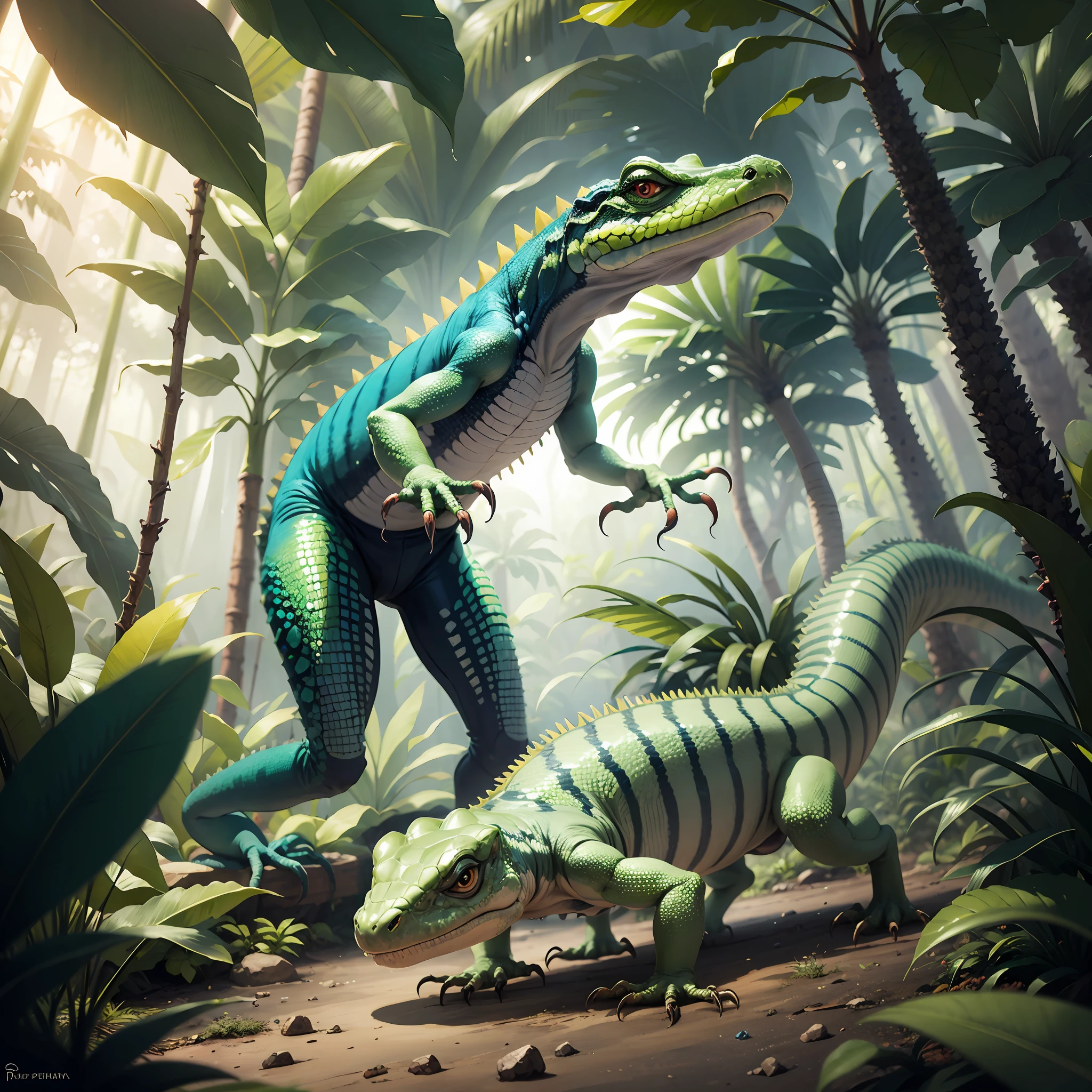 rainforest reptile colorful tropical mechanical concept design