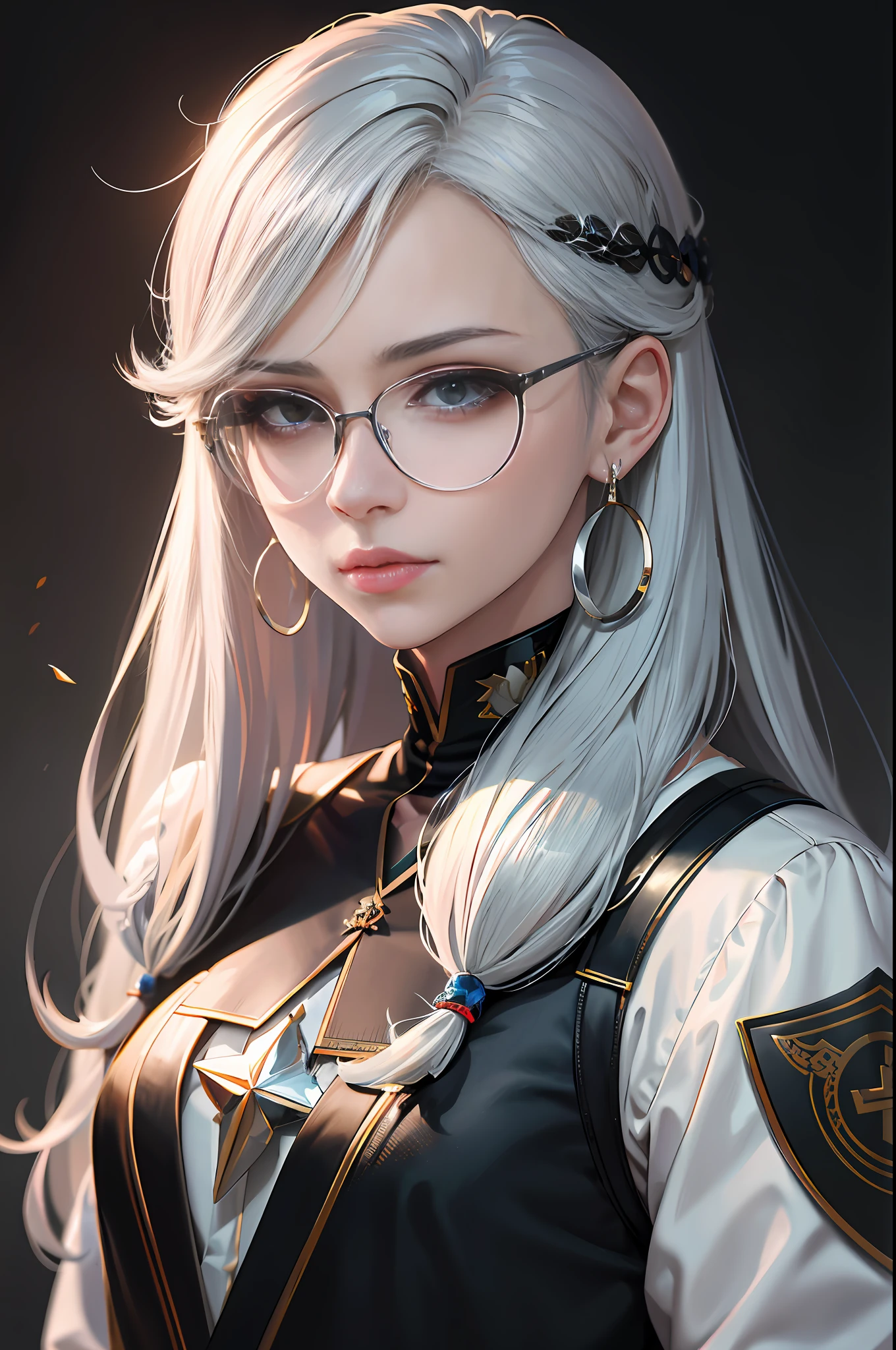 Anime - stylistic portrait of a woman with glasses and white hair, rossdraws portrait, Guviz-style artwork, IG model | Art germ, Fanart Meilleure ArtStation, Stunning character art, Extremely detailed Artgerm, Detailed digital anime art, wlop rossdraws, Art germ. High detail, alexandra fomina artstation