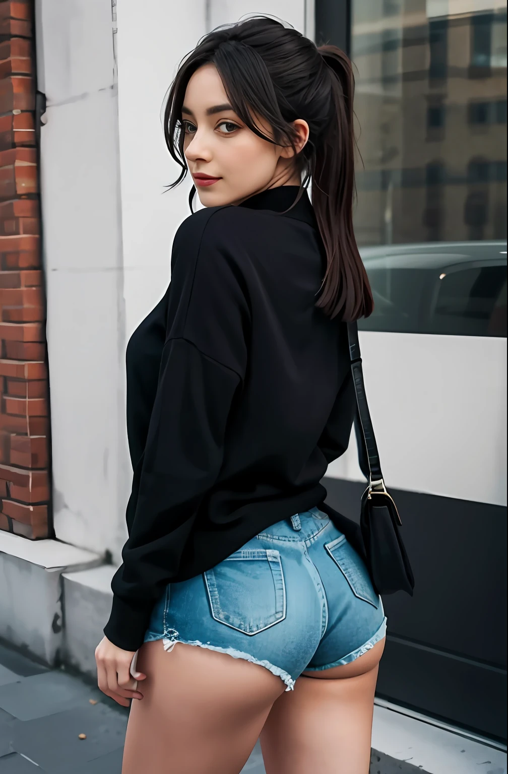 A girl with a cocked ass and a lot of style