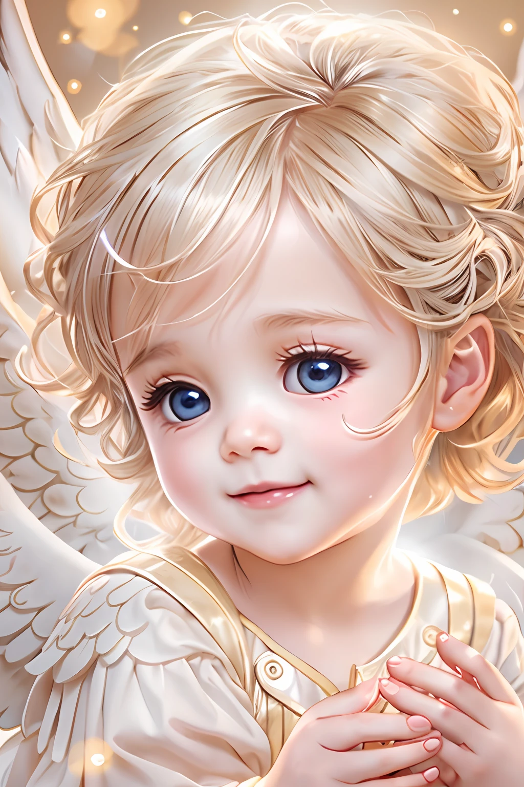 Blessings of Angels､Bright background、heart mark、tenderness､A smile、Gentle､Baby Angel