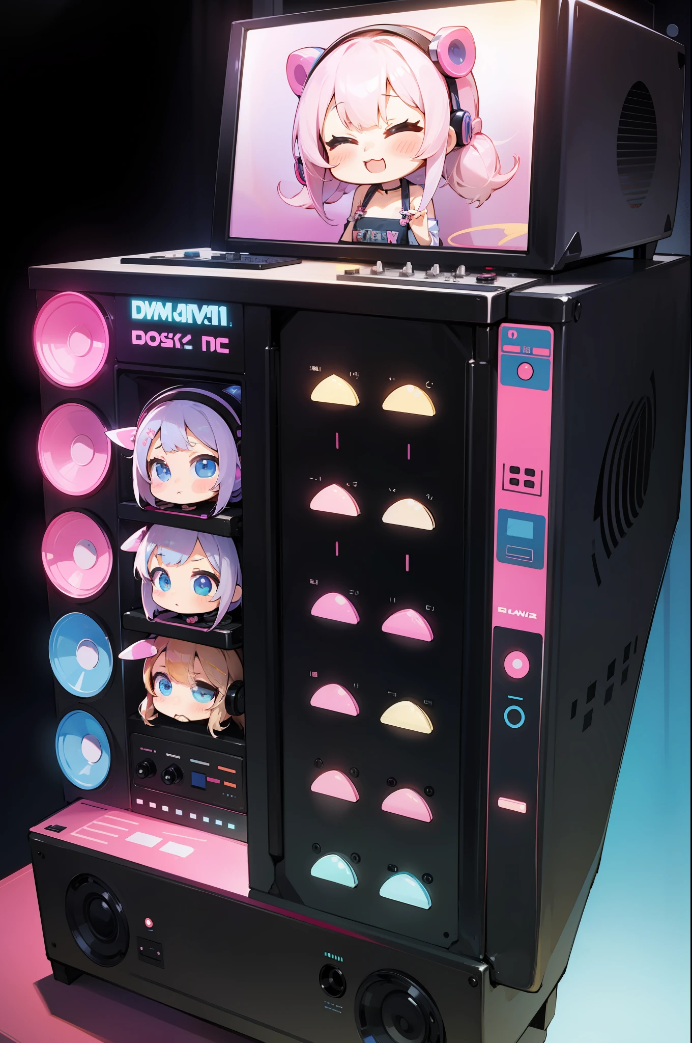 chibi kawaii waifu dj djing kawaii decks mixer studio