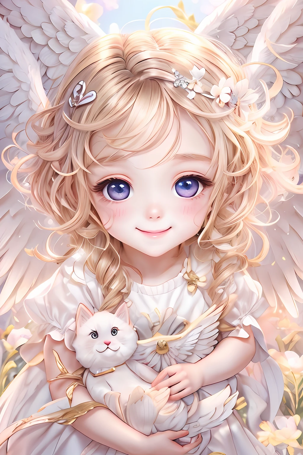 Blessings of Angels､Bright background、heart mark、tenderness､A smile、Gentle､Baby Angel