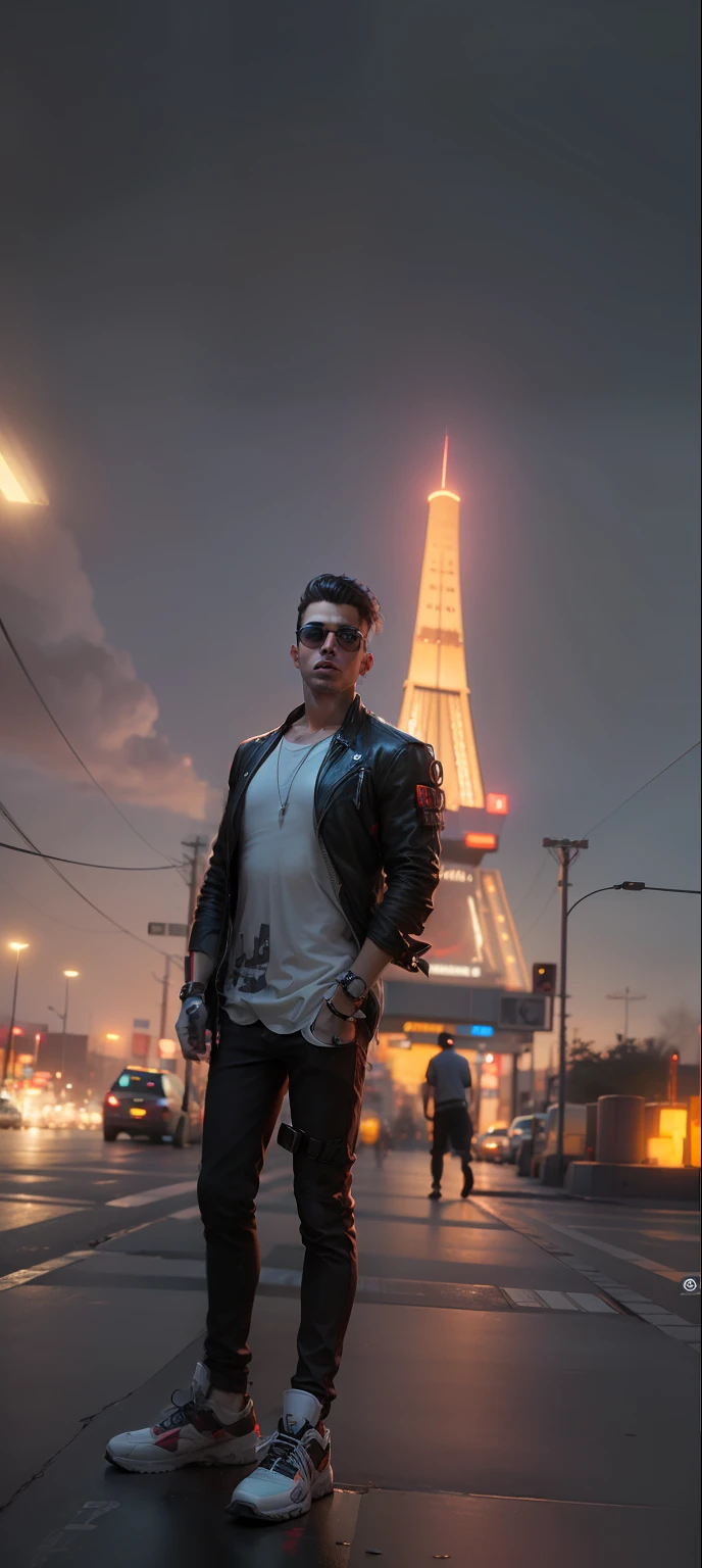 Change background cyberpunk handsome boy. realistic face 8k, ultra realistic