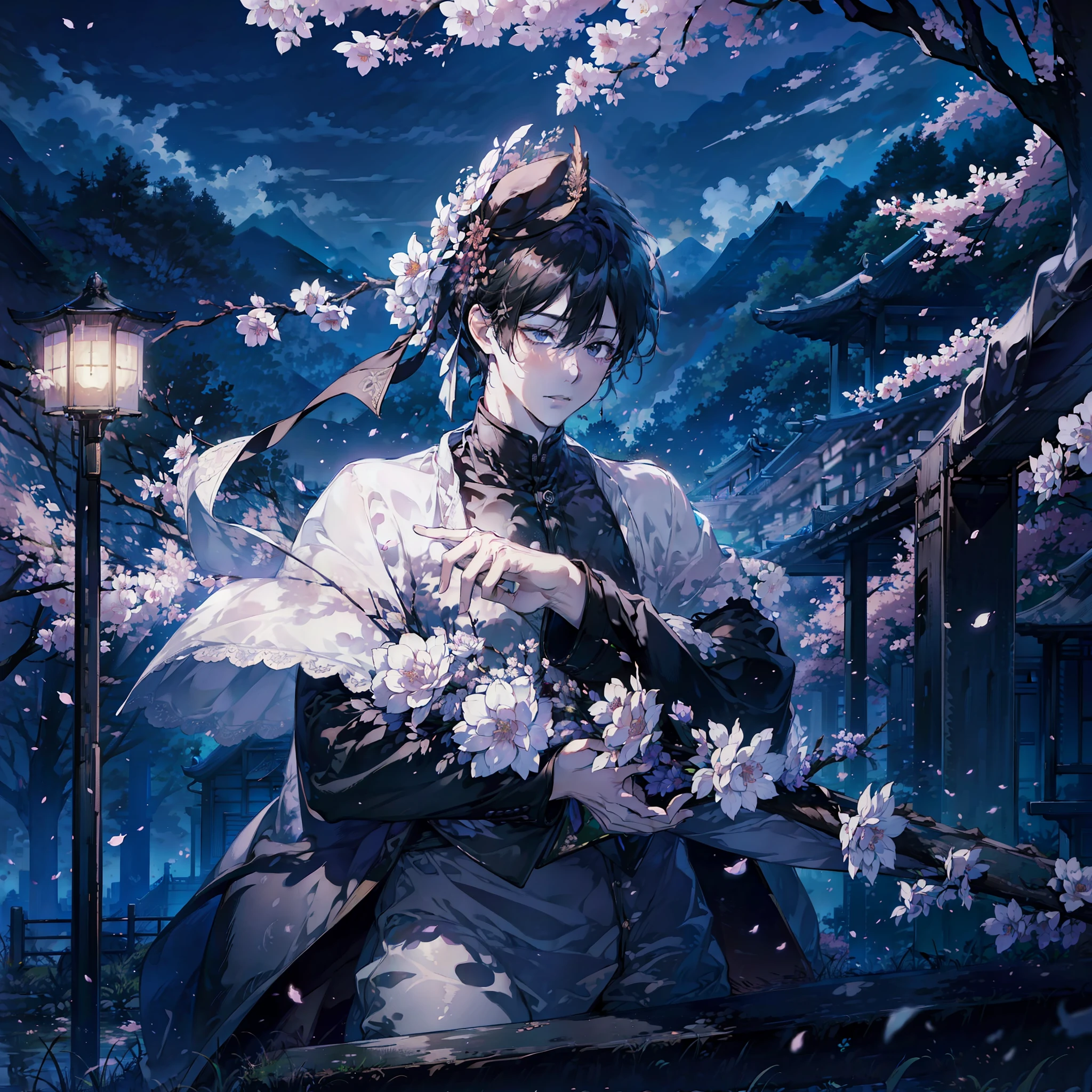 ​masterpiece、1 Youth、Young man with nervous expression、Young man with a melancholy expression、Young man in withered black suit and hat、Poor figure、Landscape with rusty shades、Old Japan landscape、kyoto、Meiji、Taisho、Taisho romance、stone pavement、Cats、top-quality、hightquality、Highly detailed CG Unity 8K wallpapers、art  stations、Digital Illustration、with an intricate、trending、awardwinning photo、depth of fields、nffsw、chromatic abberation、真实感、A highly detailed、trends in the art station、CGsociety Trends、with an intricate、high detal、Dramatic、 8K, 16 K, top-quality, photon maping, Radio City, Photorealsitic, Elaborate CG, Physically Based Rendering, ultra realistic realistic textures, unrealengine5, motion angles、cinematlic lighting, Dramatic Writing, Professional Writing,