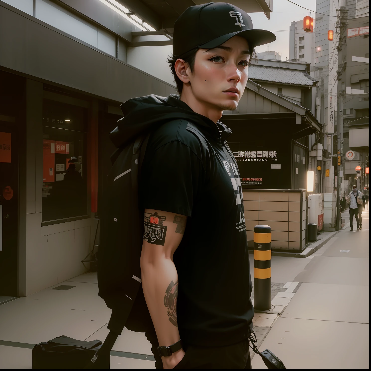 cool, tokyo , cyber, change background, party ultra realistic, 8k