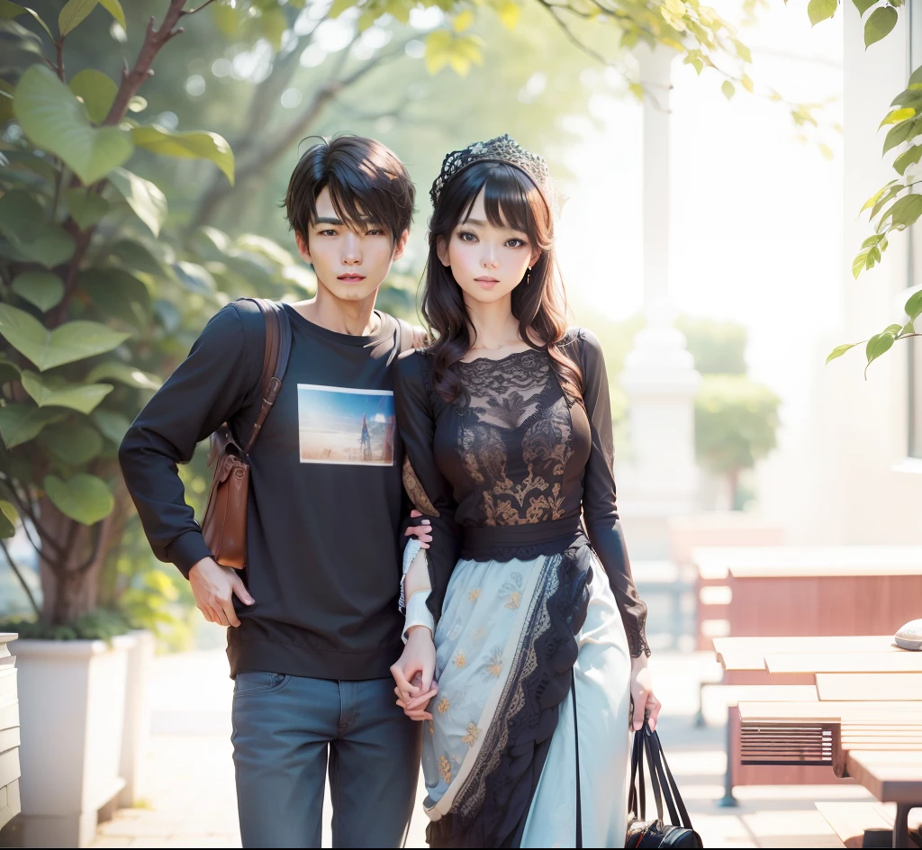 Sony R7 camera f1.6 lens, extremely detailed, fine details, rich colors,with real face , Like a couple , High quality pictures