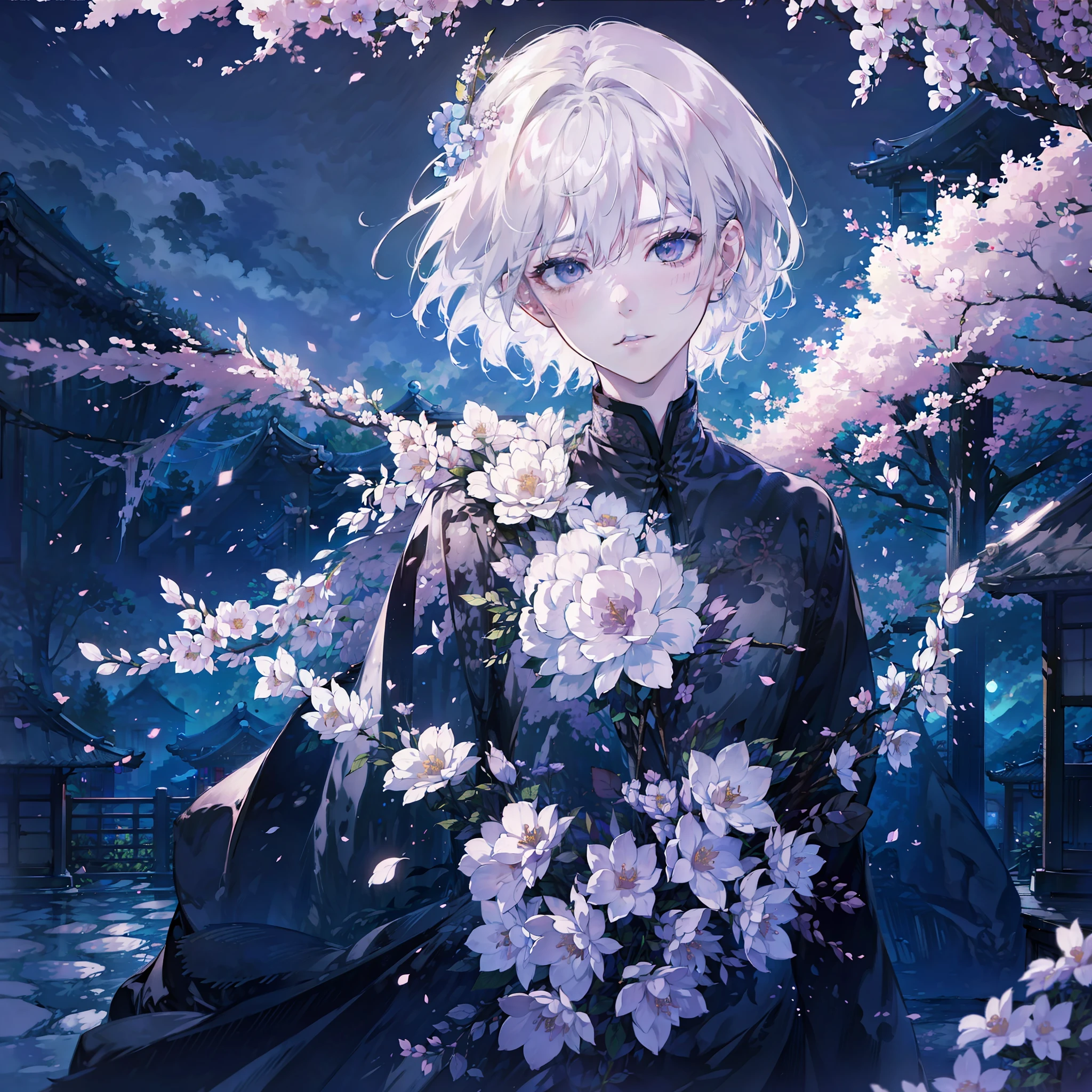 masterpiece、1 Youth、Young man with nervous expression、Young man with a melancholy expression、Young man in withered black suit and hat、Poor figure、Landscape with rusty shades、Old Japan landscape、Streets of Kyoto、Meiji、Taisho、Taisho romance、stone pavement、Cats、Moon Night、top-quality、hightquality、Highly detailed CG Unity 8K wallpapers、art stations、Digital Illustration、with an intricate、trending、awardwinning photo、depth of fields、nffsw、chromatic abberation、真实感、A highly detailed、trends in the art station、CGsociety Trends、with an intricate、high detal、Dramatic、 8K, 16 K, top-quality, photon maping, Radio City, Photorealsitic, Elaborate CG, Physically Based Rendering, ultra realistic realistic textures, unrealengine5, motion angles、cinematlic lighting, Dramatic Writing, Professional Writing,