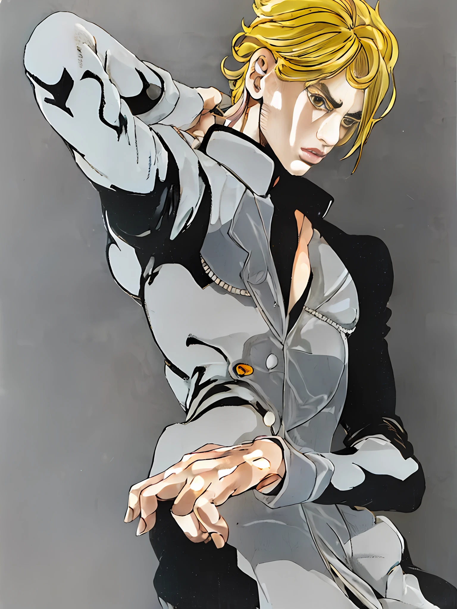 Anime, couleur, mec, Anime Art, homme, Dessin au trait pointu, Dessin au trait intense, Clean lineart, Lineart parfait, Lineart de la balle, handsome anime pose, Lineart Behance HD, trigger anime artstyle, Dessin au trait noir, Araki Hirohiko Art style, JoJo's Bizarre Adventure, golden wind style