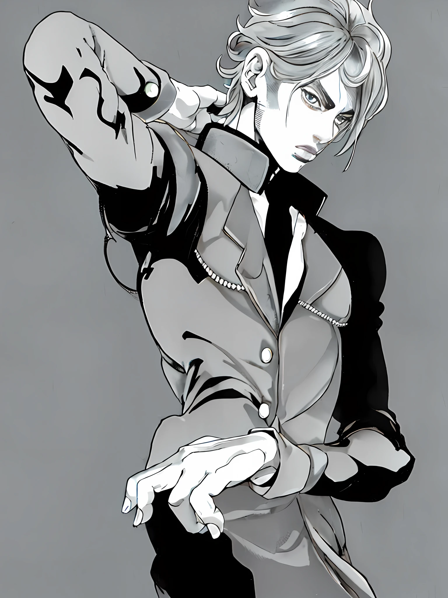 Anime, couleur, mec, Anime Art, homme, Dessin au trait pointu, Dessin au trait intense, Clean lineart, Lineart parfait, Lineart de la balle, handsome anime pose, Lineart Behance HD, trigger anime artstyle, Dessin au trait noir, Araki Hirohiko Art style, JoJo's Bizarre Adventure, golden wind style