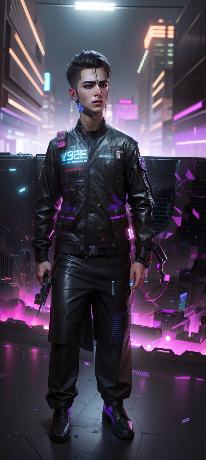 Change background cyberpunk handsome boy realistic face.8k realistic