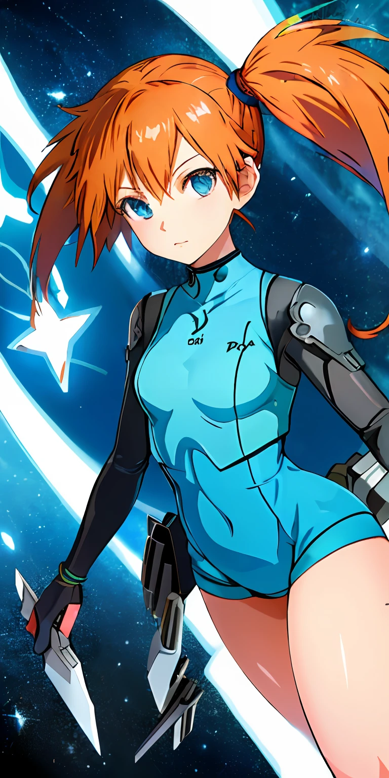 (aerial  view), dinamic angle, ultra-detalhado, illustration, close-up, em linha reta, 1girl, 
 ((souryuu asuka langley, fone de ouvido de interface, bodysuit vermelho: 1.4, loiro), side ponytail, Seus olhos brilharam como estrelas sonhadoras,(olhos brilhantes:1.233),(olhos bonitos e detalhados:1.1),(no expression, boca fechada),(standingn), 
(Mechanical room with tools and spaceship window on a white spaceship),
(noite: 1.2), sonhador, [[Delicate fingers and hands: 0.55]::0.85],(dedos de detalhe),