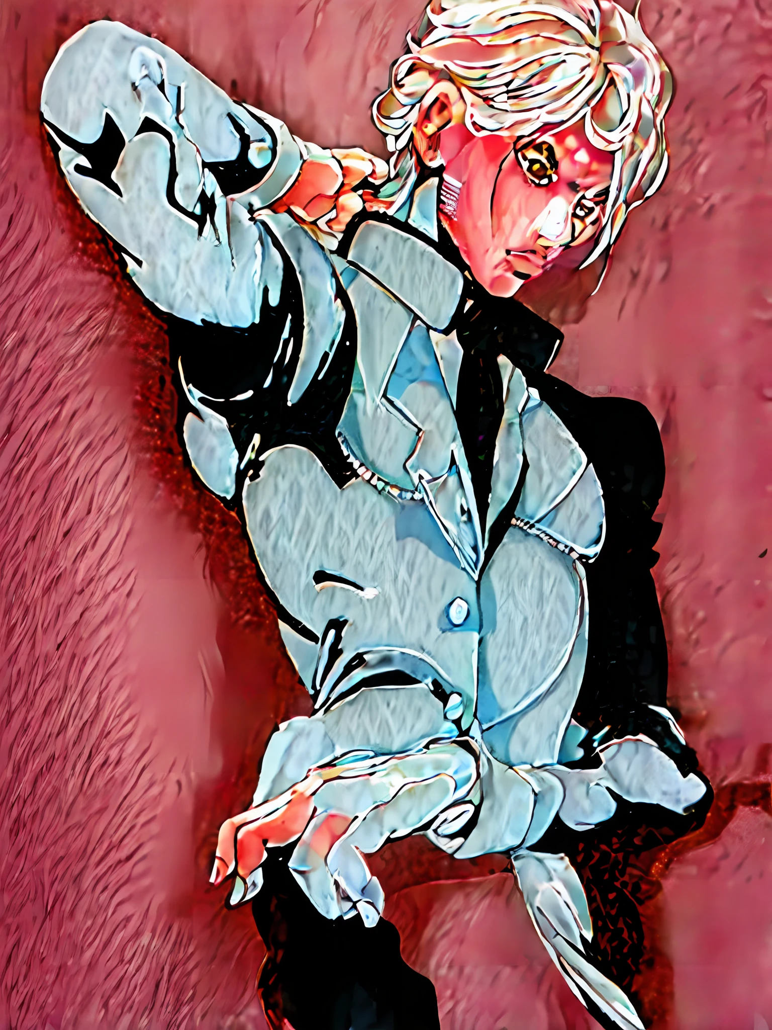 Anime, couleur, mec, Anime Art, homme, Dessin au trait pointu, Dessin au trait intense, Clean lineart, Lineart parfait, Lineart de la balle, handsome anime pose, Lineart Behance HD, trigger anime artstyle, Dessin au trait noir, Araki Hirohiko Art style, JoJo's Bizarre Adventure, golden wind style