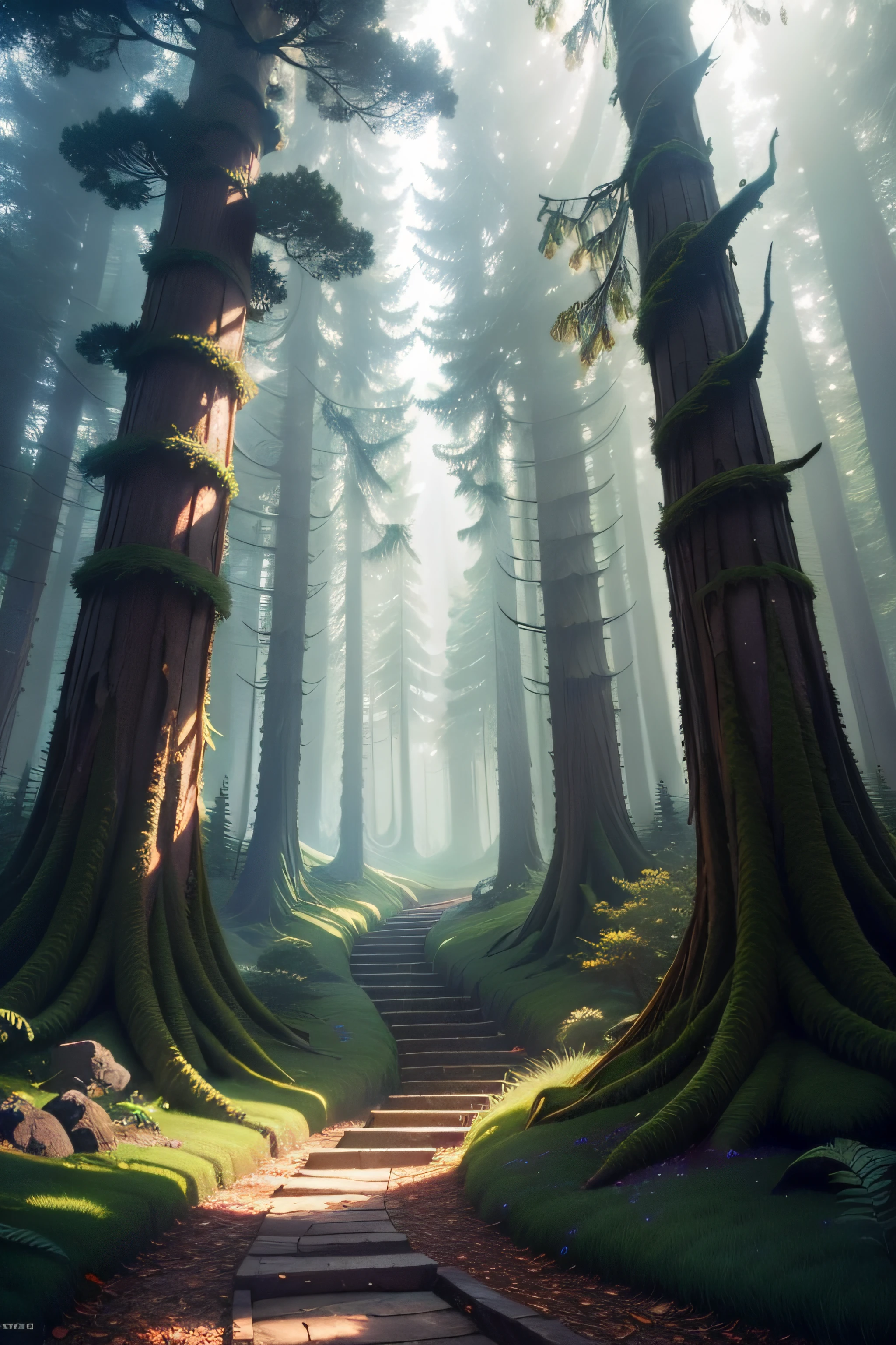 Mystical forest scene, Pixar style, hyperdetailed, trending on artstation:1.1