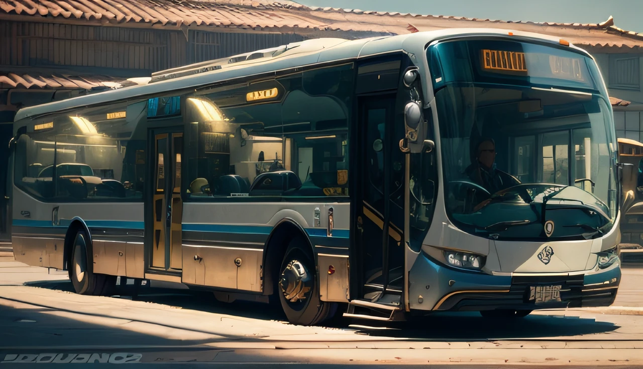 futuristic bus, brancos de fundo, Corpo Steampunk, detalhes intrincados, Magnificent, cinemactic, high resolution, 4k,