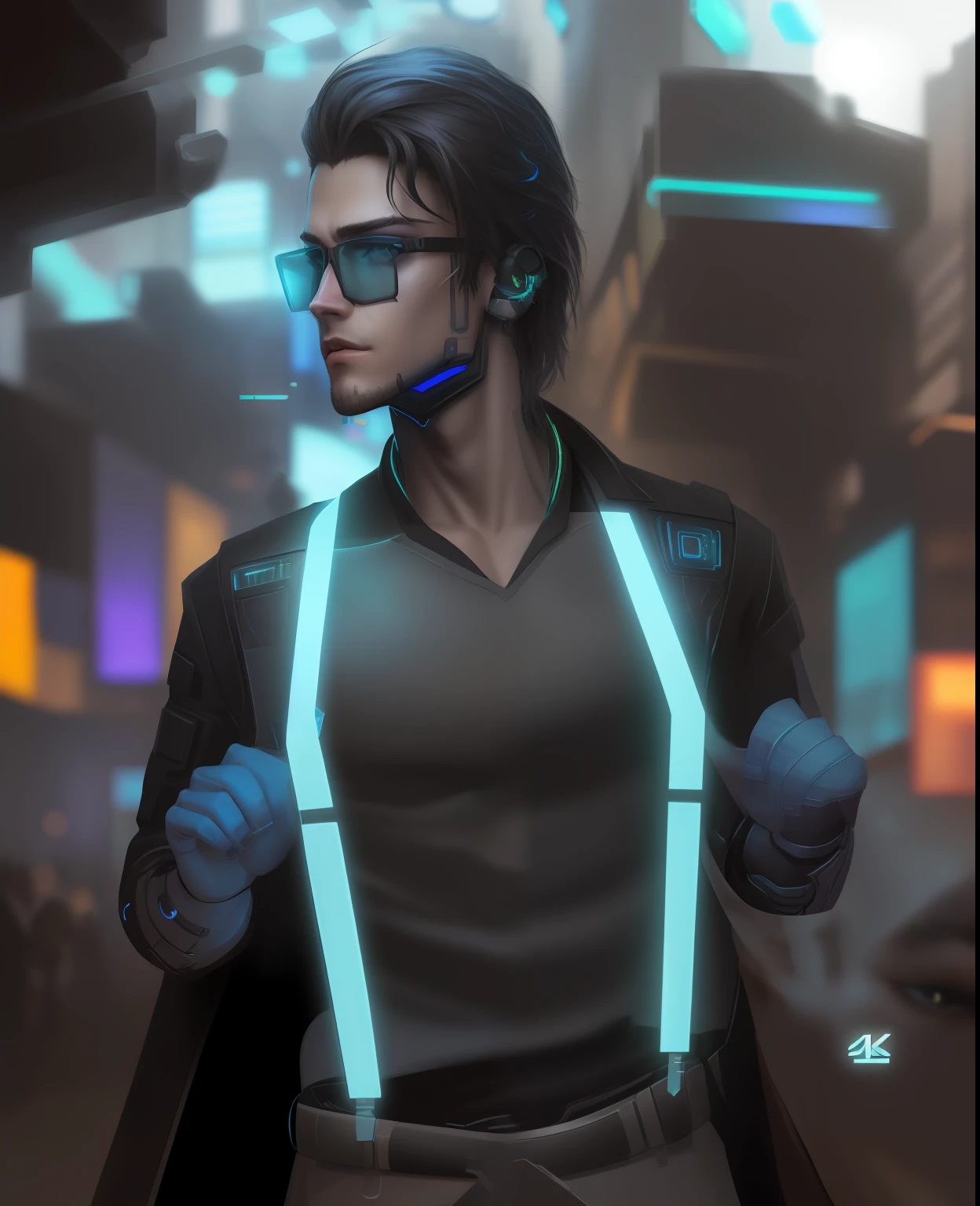 Change background cyberpunk handsome boy realistic face 8k realistic
