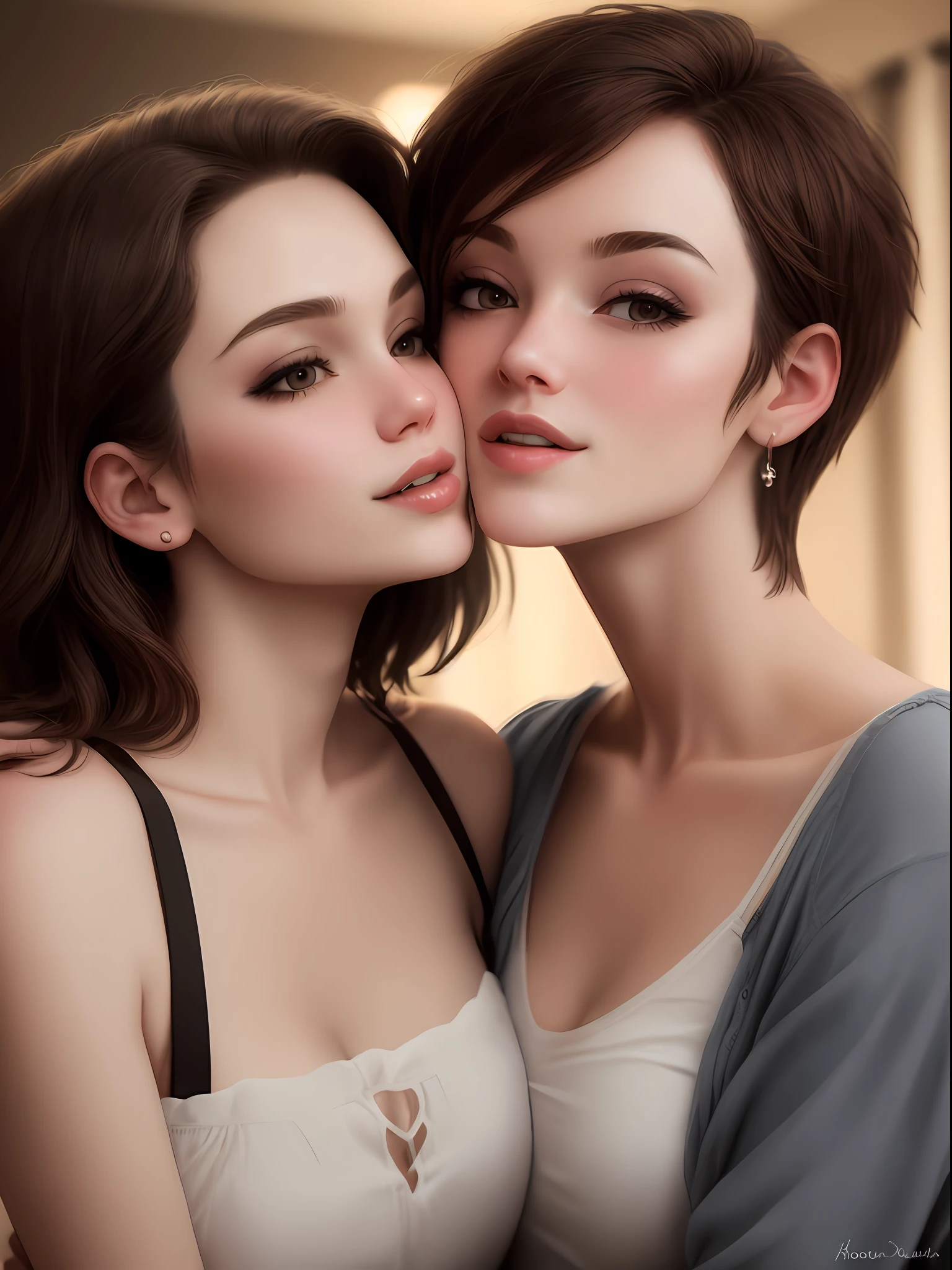 lesbian  kissing