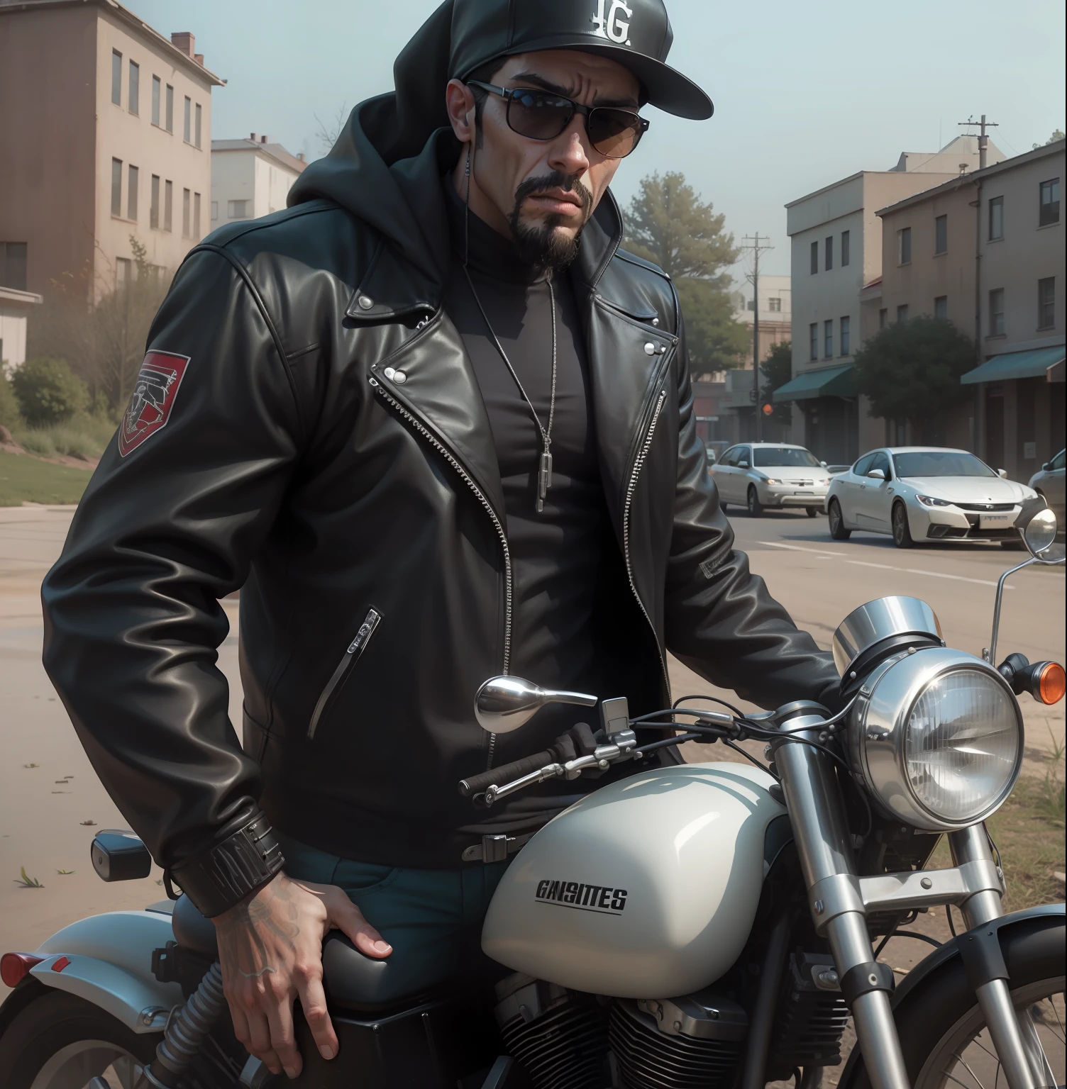 Gangster biker realistic