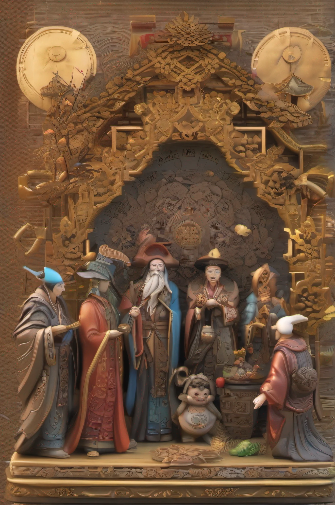 Seven Gods of Good Fortune figurine
