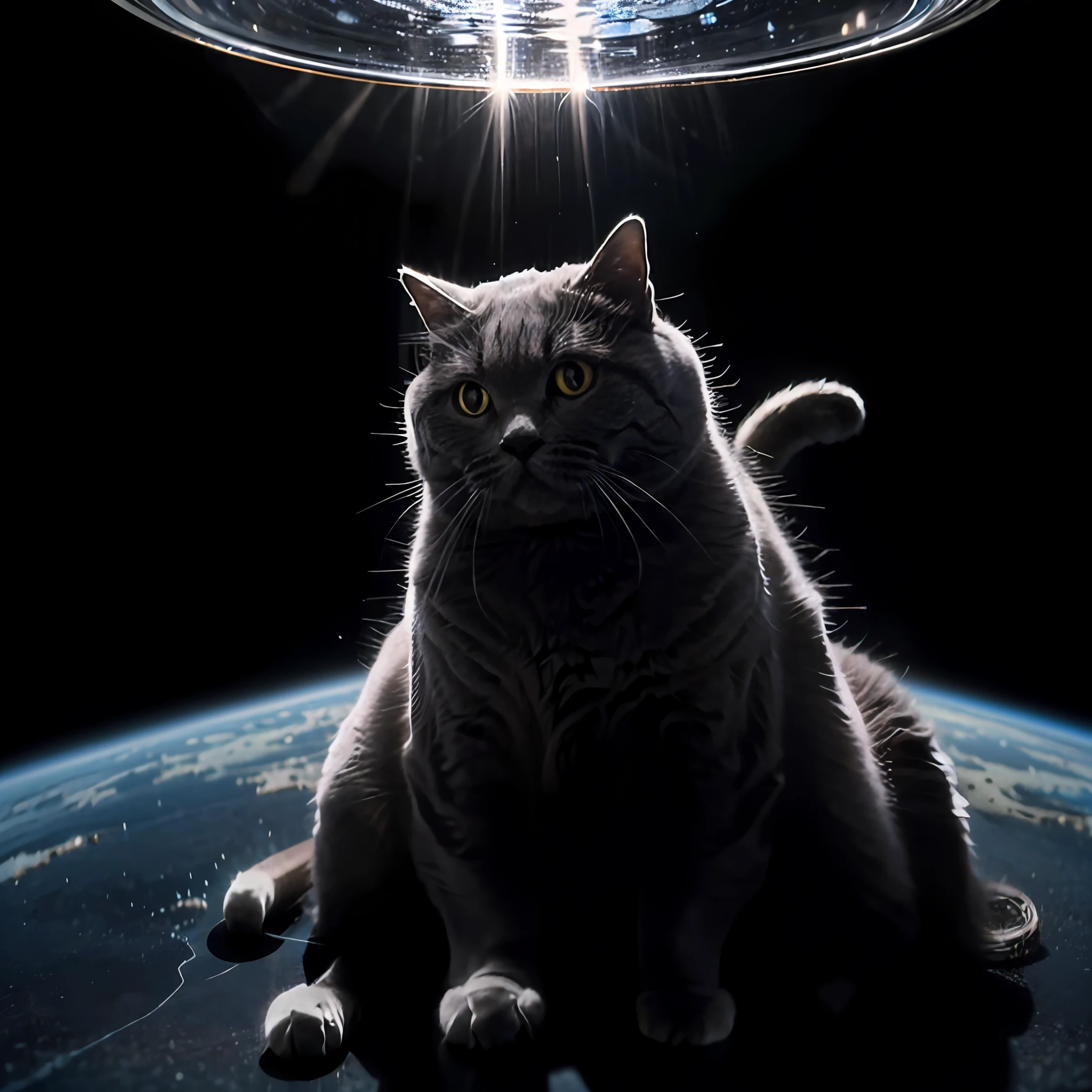 ((masterpiece), (best quality), ultra high res, (raw photo:1.2), (photorealistic:1.4), Exceptional detail, dramatic lighting, highres,   8k, absurdres,  1cat, (Chartreux:1.2),  Chartreux, paw, space, universe, earth,  (magical robe), marvel, time travel, magical circle, summon, summon circle,  space and time distortion, universe inside a metal hour glass, hour glass, marvel cinematic universe,