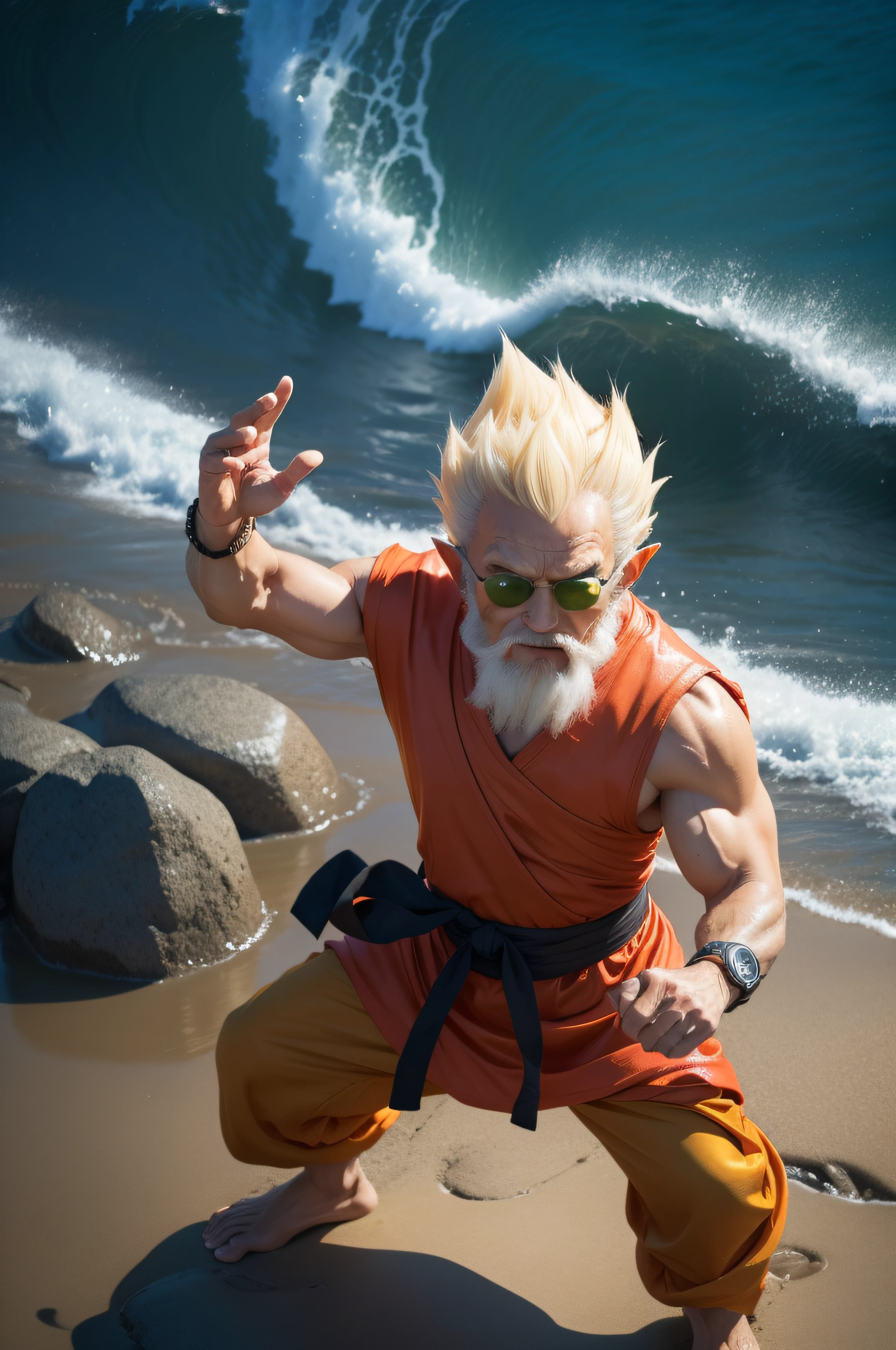 Muten Roshi, kamekameha (details), Turtle Turtle Wave (details)